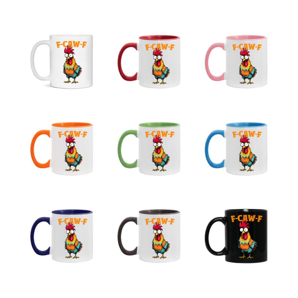 F Caw F Mug, Funny Bird Coffee Mug, 11Oz Or 15Oz Ceramic Cup