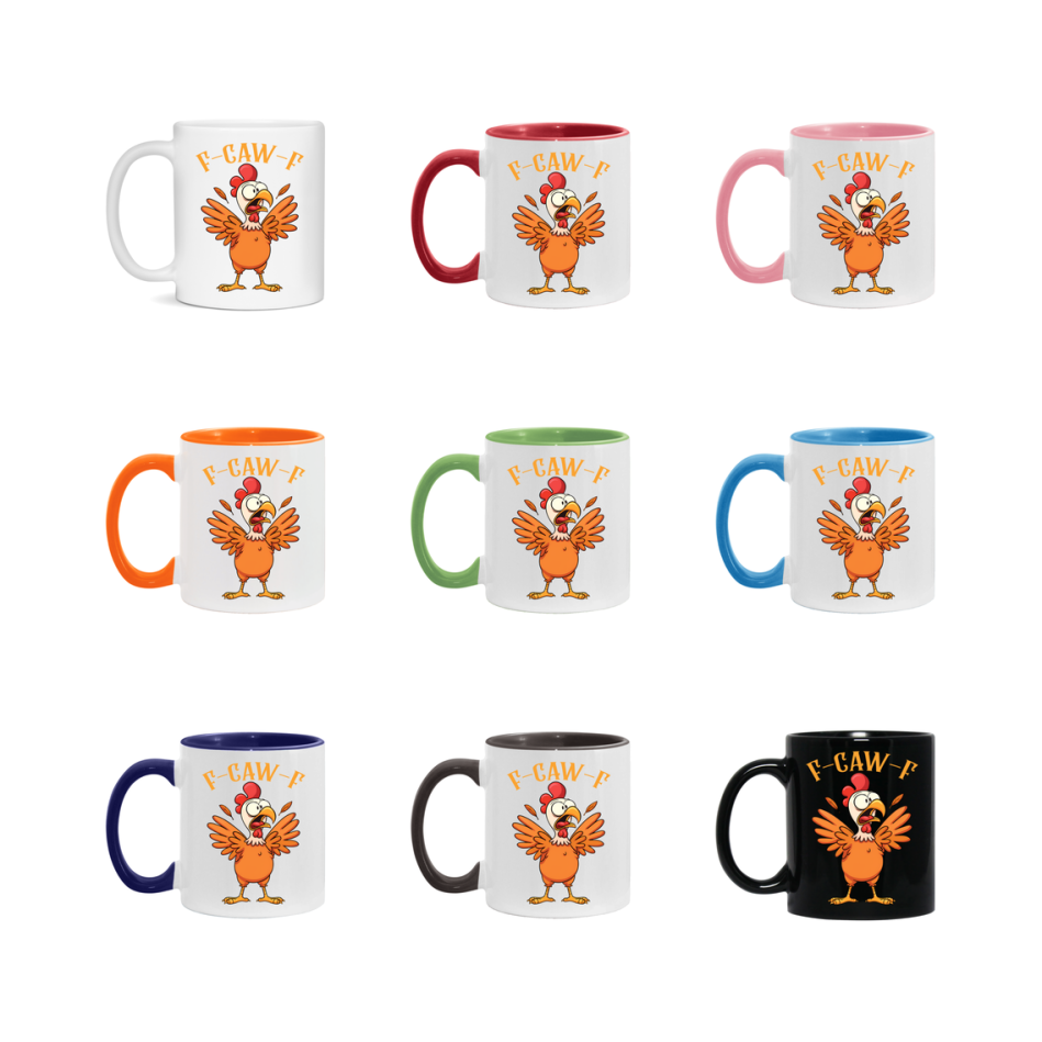 F Caw F Mug, Funny Bird Coffee Mug, 11Oz Or 15Oz Ceramic Cup