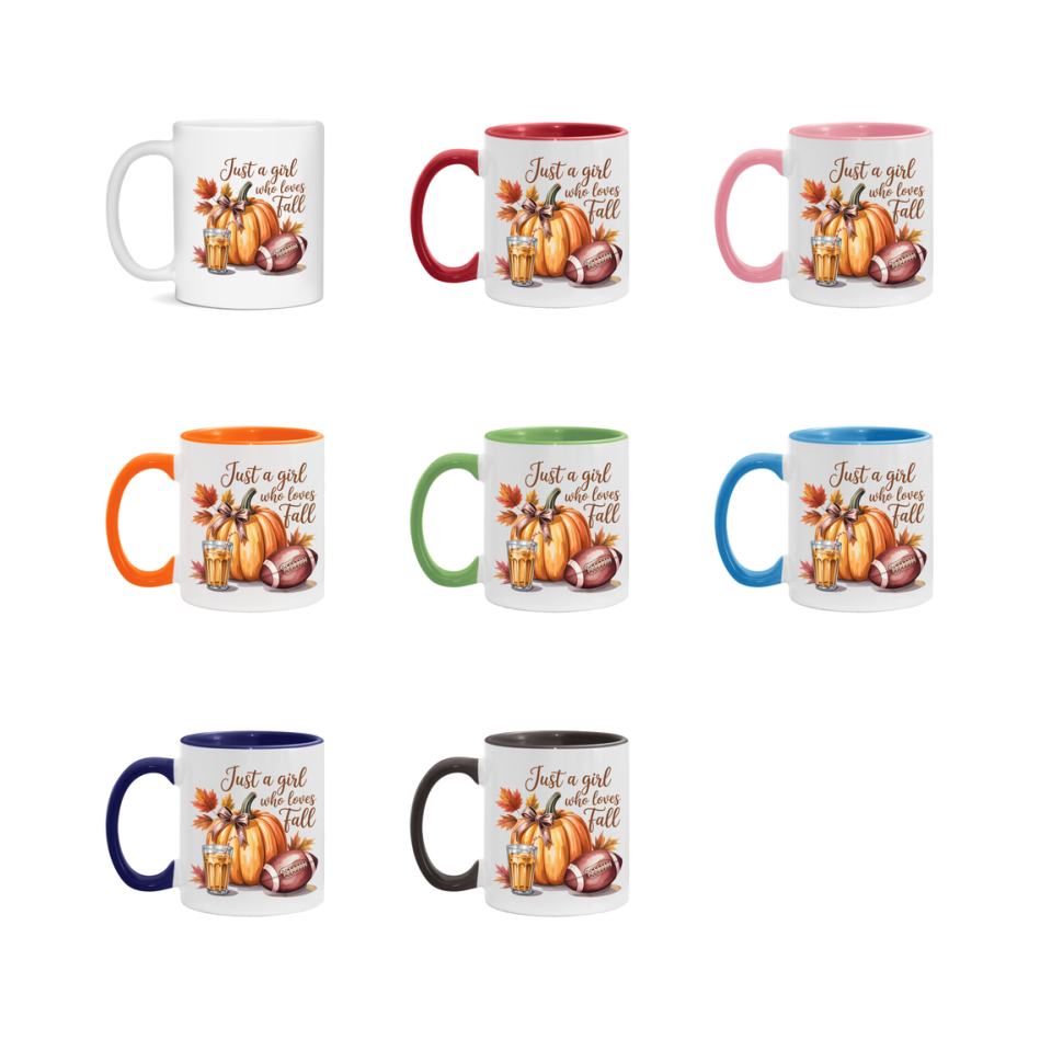 In Love With Fall Coffee Mug, Cozy Cute Autumn Coffee Cup, 11Oz Or 15Oz White Ceramic Mug