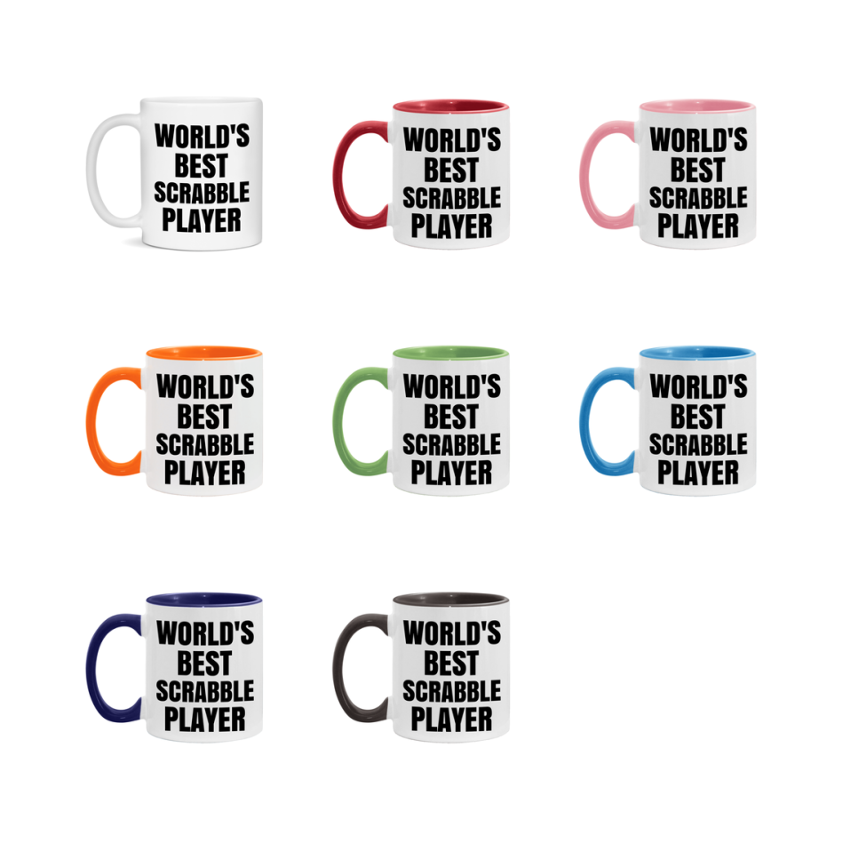Funny Game Board Mug, World's Okayest Scrabble Player, 11Oz Or 15Oz Ceramic Coffee Cup