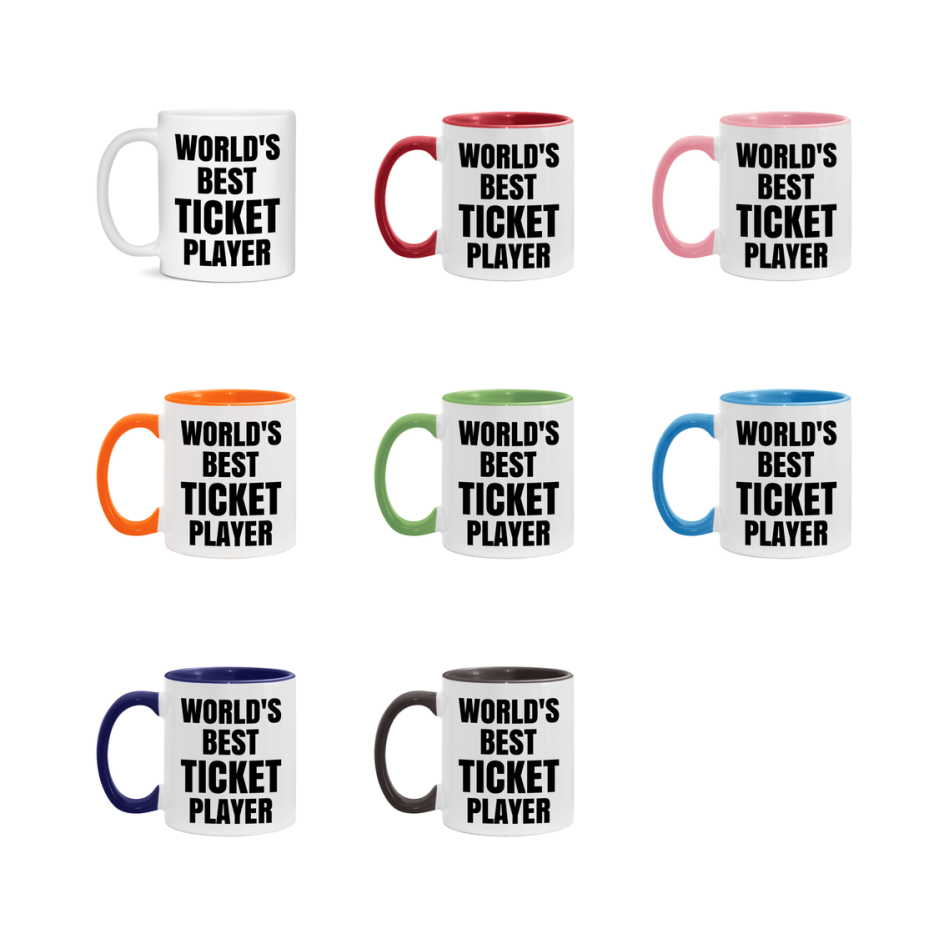 Funny Game Board Mug, World's Okayest Ticket Player, 11Oz Or 15Oz Ceramic Coffee Cup