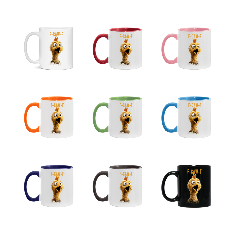 F Caw F Mug, Funny Bird Coffee Mug, 11Oz Or 15Oz Ceramic Cup