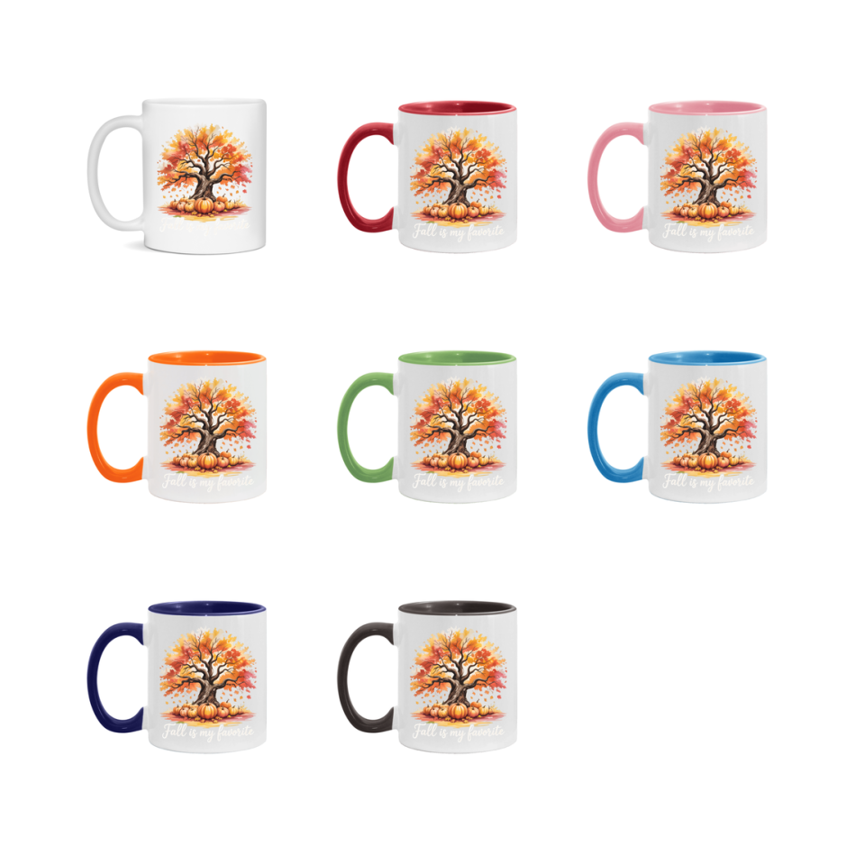 In Love With Fall Coffee Mug, Cozy Cute Autumn Coffee Cup, 11Oz Or 15Oz White Ceramic Mug