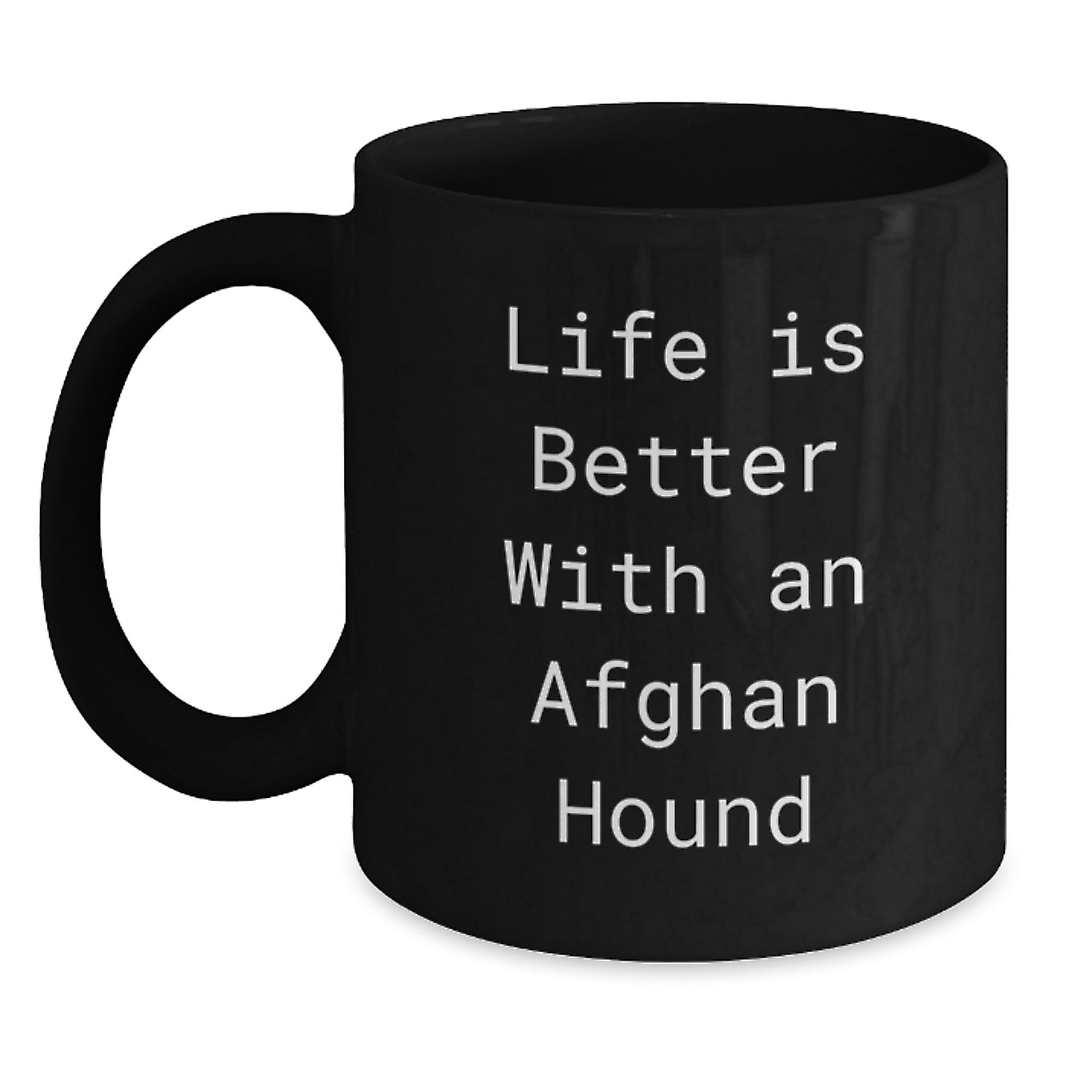 Funny Afghan Hound Dog Gifts for Birthday, Black Coffee Mugs from Friends, Gifts from Family - Main