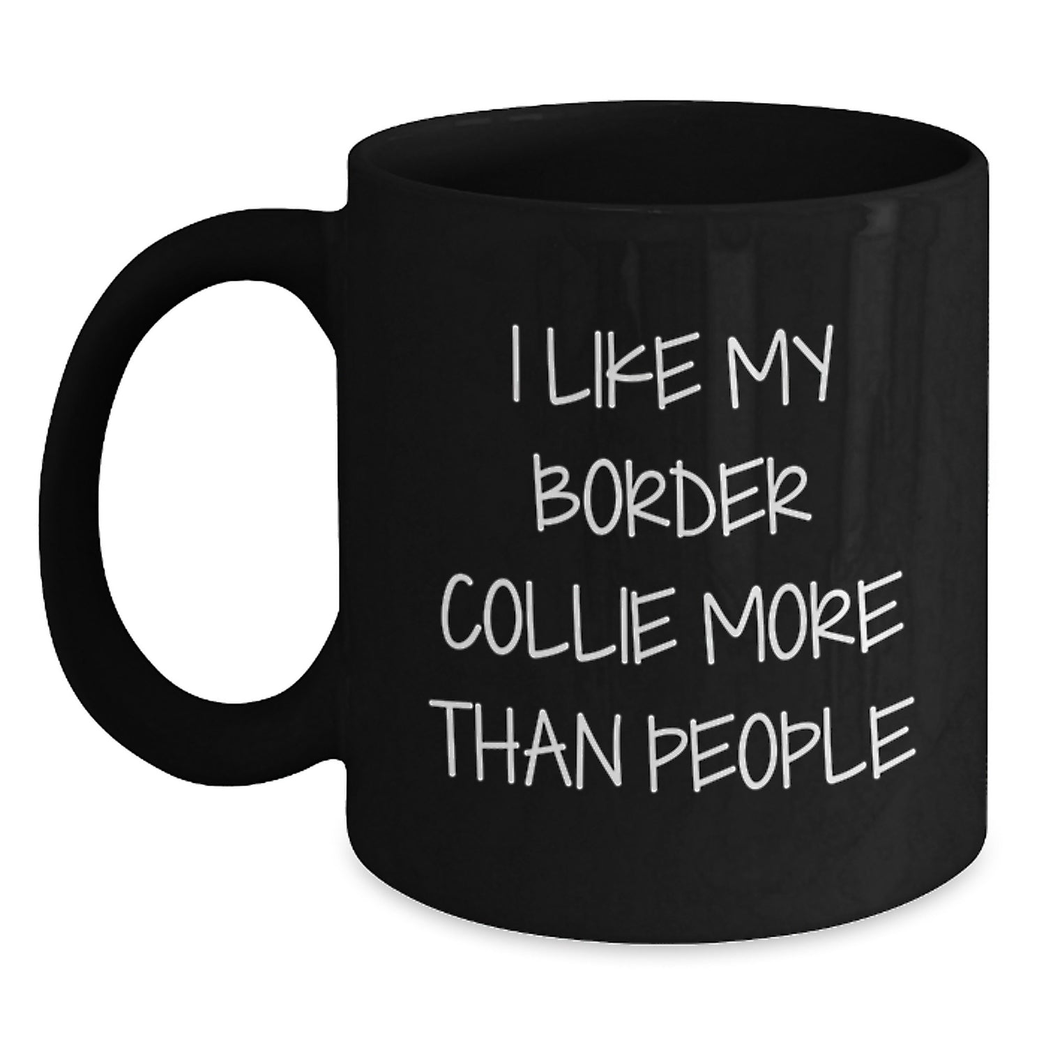 Funny Border Collie Dog Lover Gifts from Men - I Like My Border Collie More Than People Black Coffee Mug for Birthday - Main