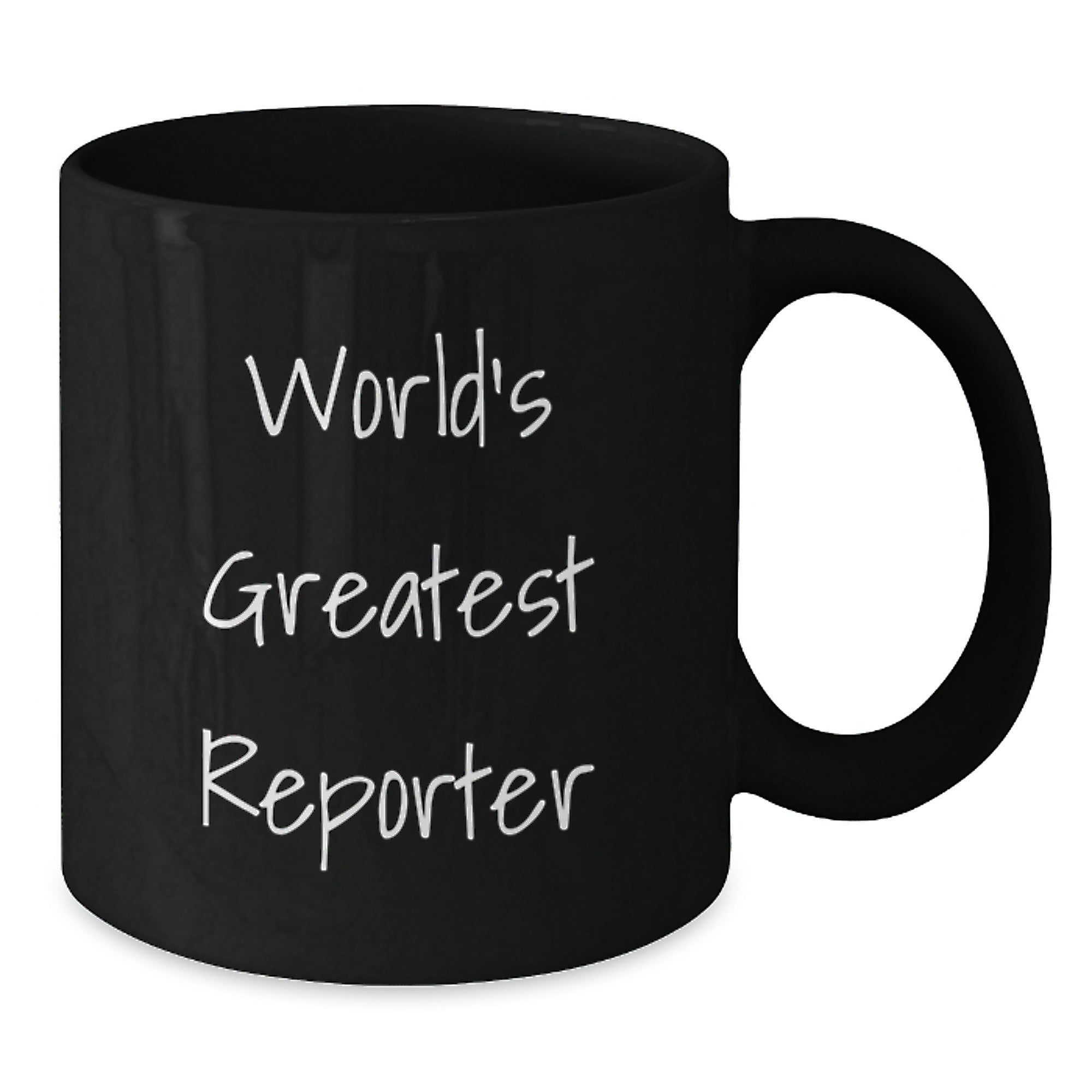 Funny Reporter Gifts from Friends for Men Black Coffee Mug - World's Greatest Reporter - Additional