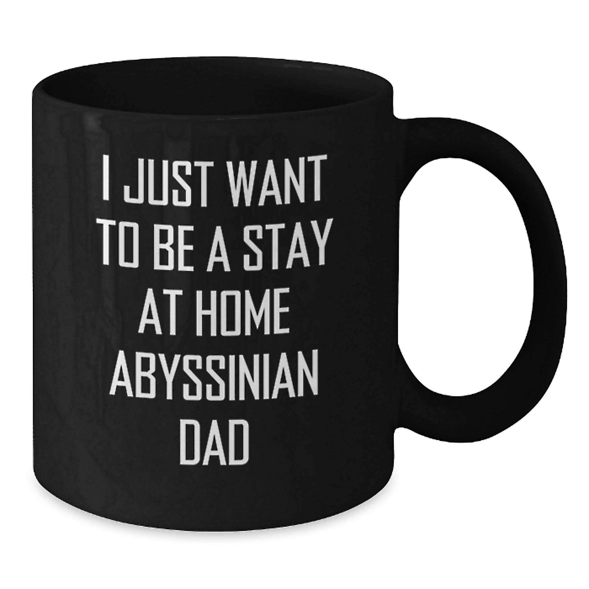 Funny Abyssinian Cat Gifts from Men to Abyssinian Cat Lovers on Birthday Unique Gifts - I Just Want To Be A Stay At Home Abyssinian Dad Black Coffee Mug - Additional