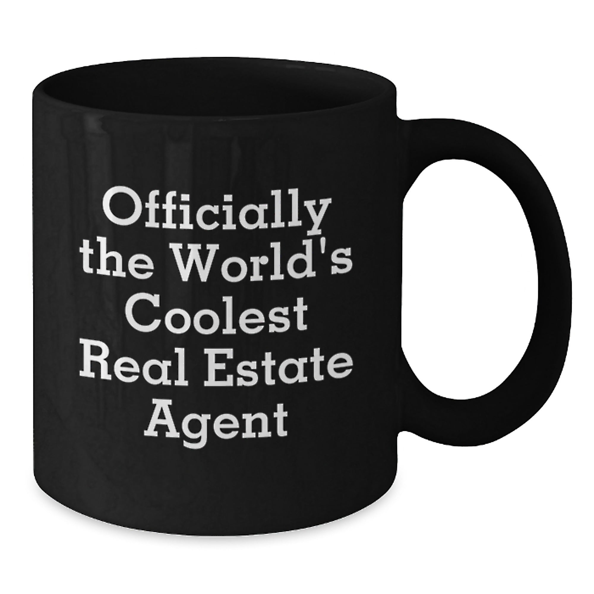 Funny Gifts for Real Estate Agents, Officially The World's Coolest Real Estate Agent Black Coffee Mug, Unique Christmas Memorable Presents - Additional