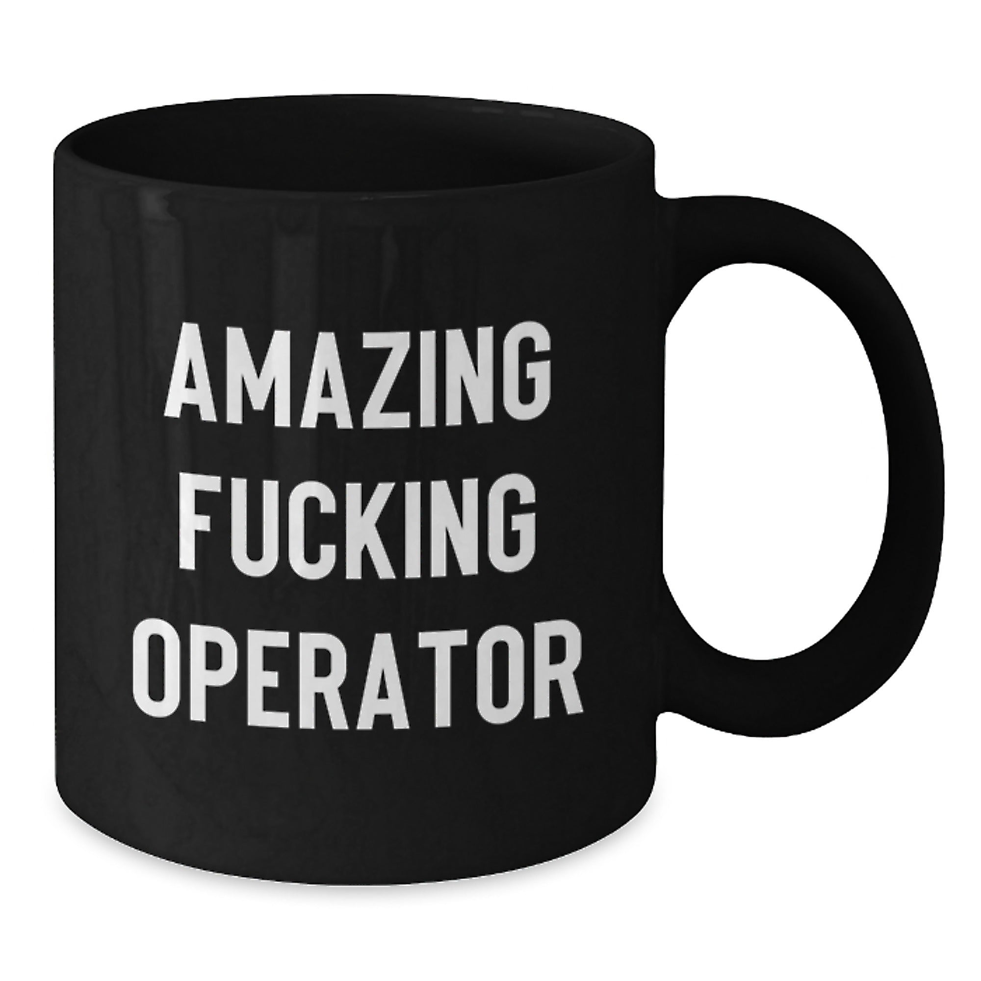Funny Operator Birthday Unique Gifts for Men from Friends - 'Amazing F--king Operator' Black Coffee Mug, Unique Birthday Idea, Operator Enthusiast Mug, Operator Gifts - Additional