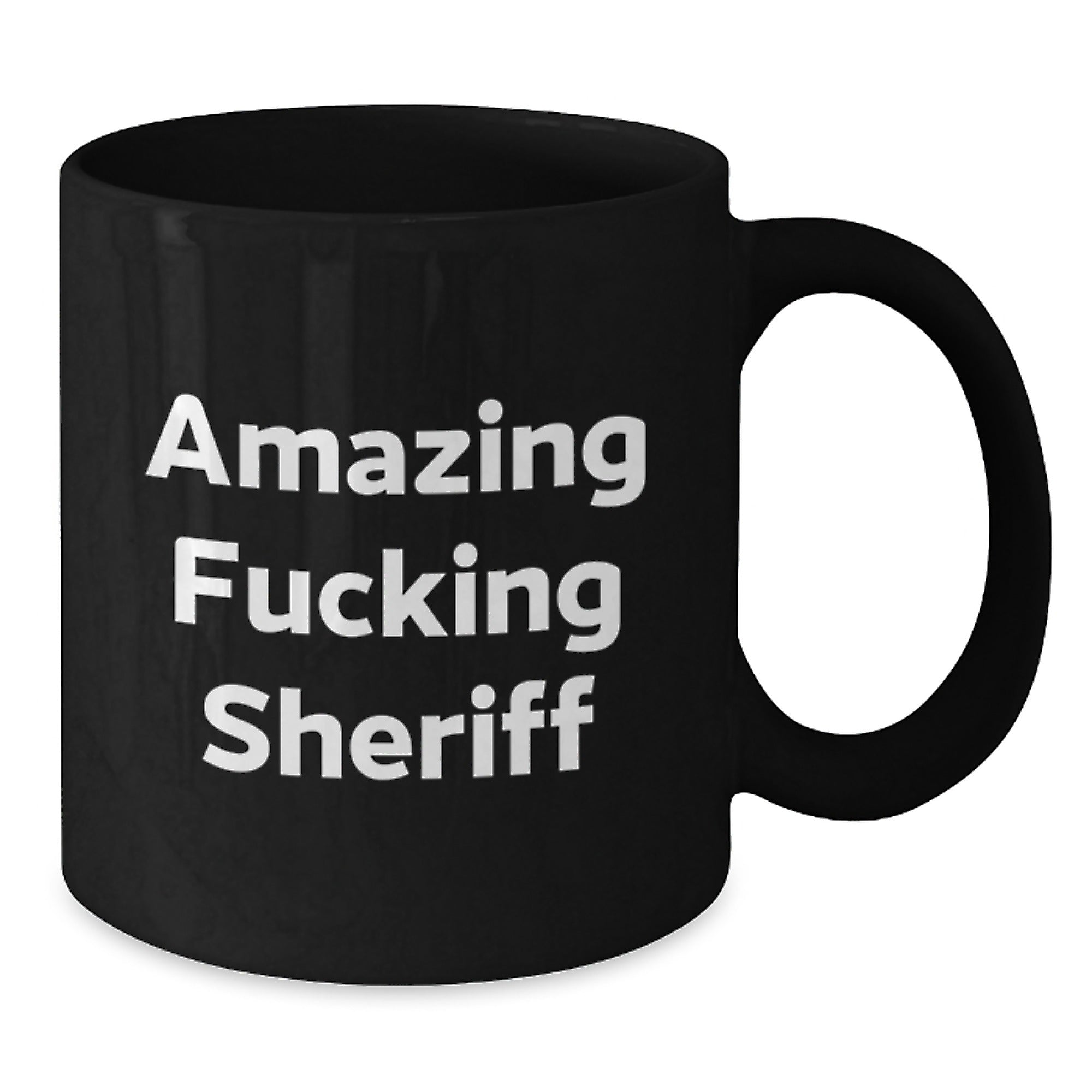 Funny Sheriff Gifts for Men, Amazing Sheriff Black Coffee Mug, Ideal Gifts from Friends, Christmas Unique Sheriff Mug - Additional