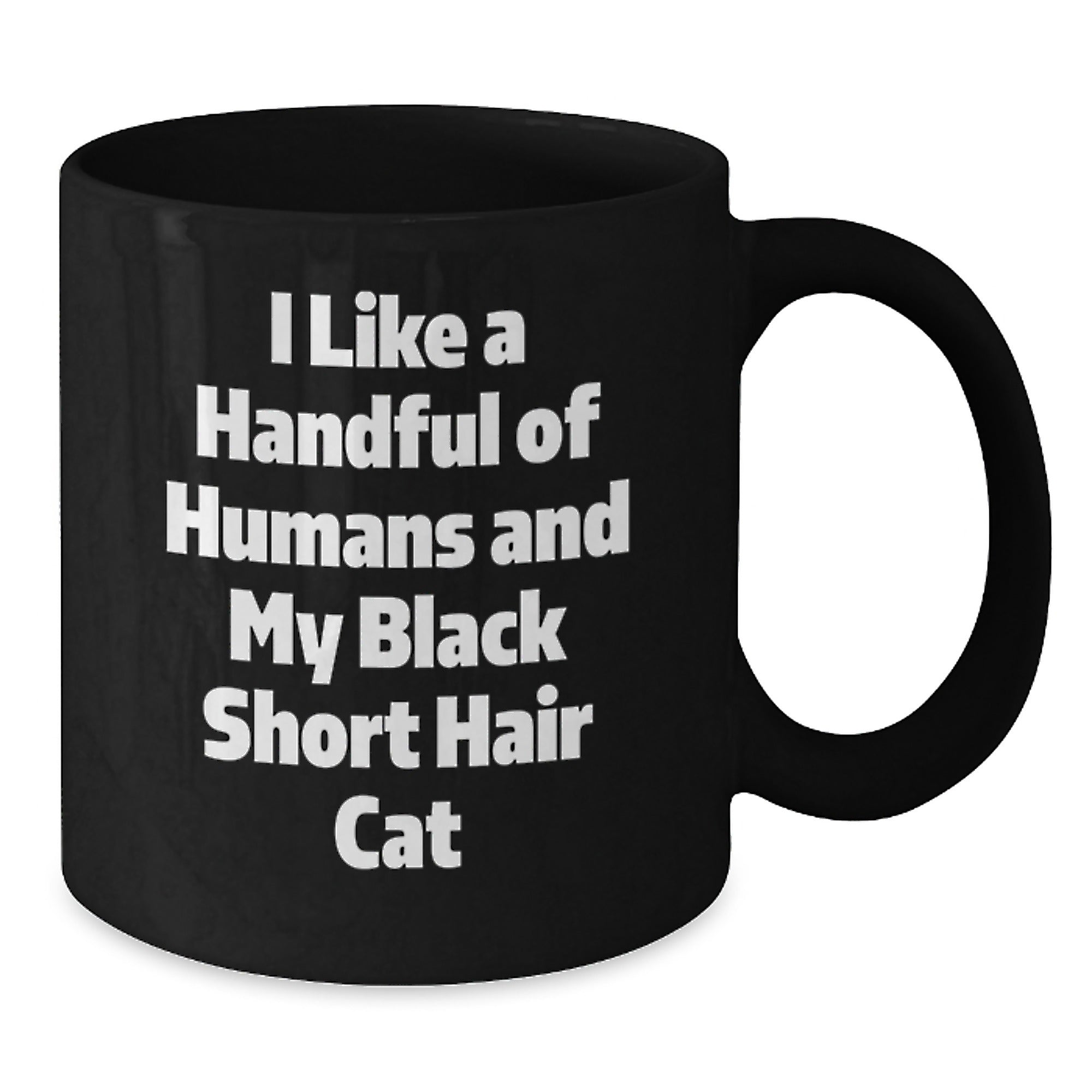 Funny Black Short Hair Cat Black Coffee Mugs for Christmas Unique Gifts from Men to Friends, Cute Quote about Cats, Black Short Hair Cat Lover Gifts, Black Coffee Mug - Additional
