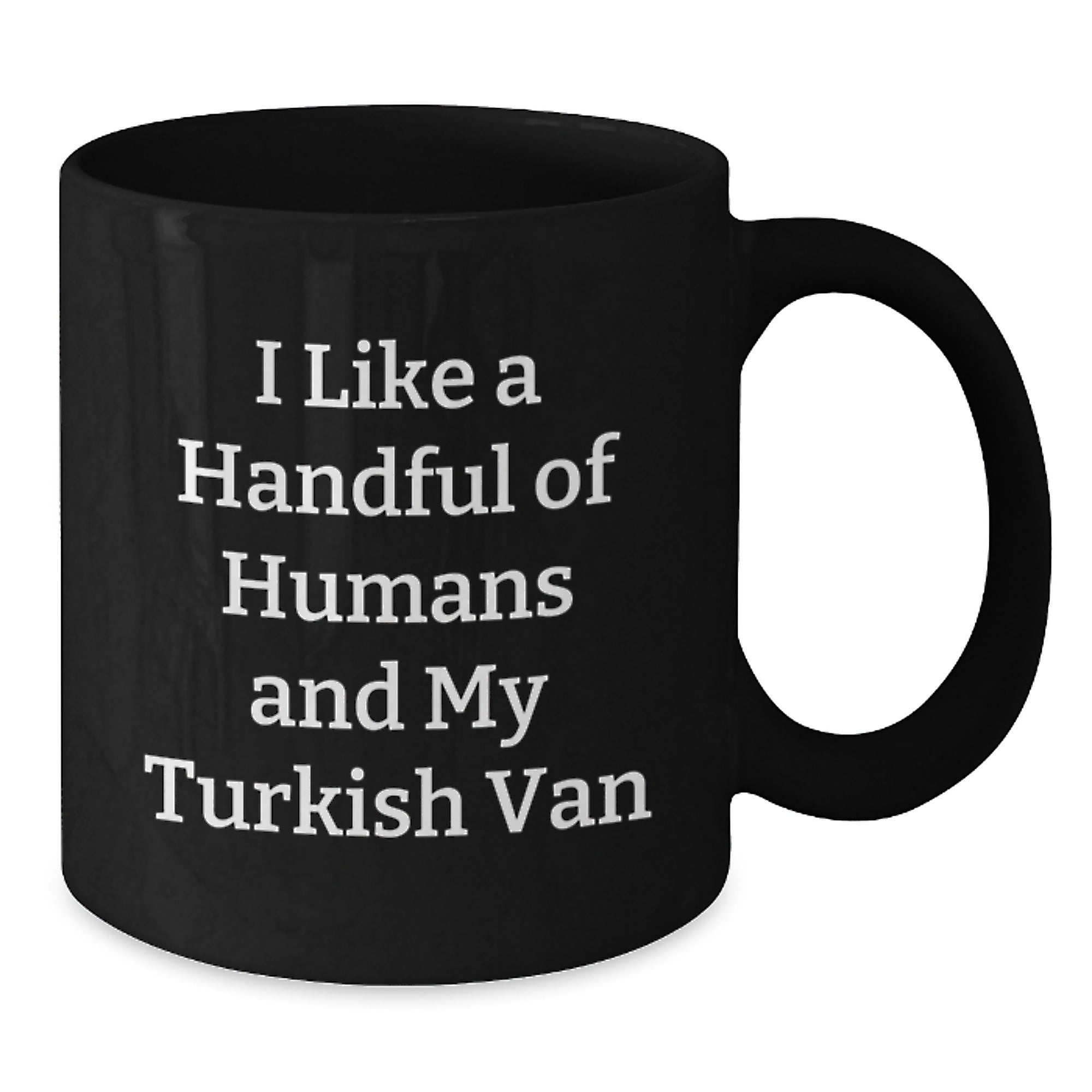 Funny Turkish Van Cat Gifts for Men Women Friends Family, Unique Black Coffee Mug, Christmas Unique Gifts from Lover - Additional