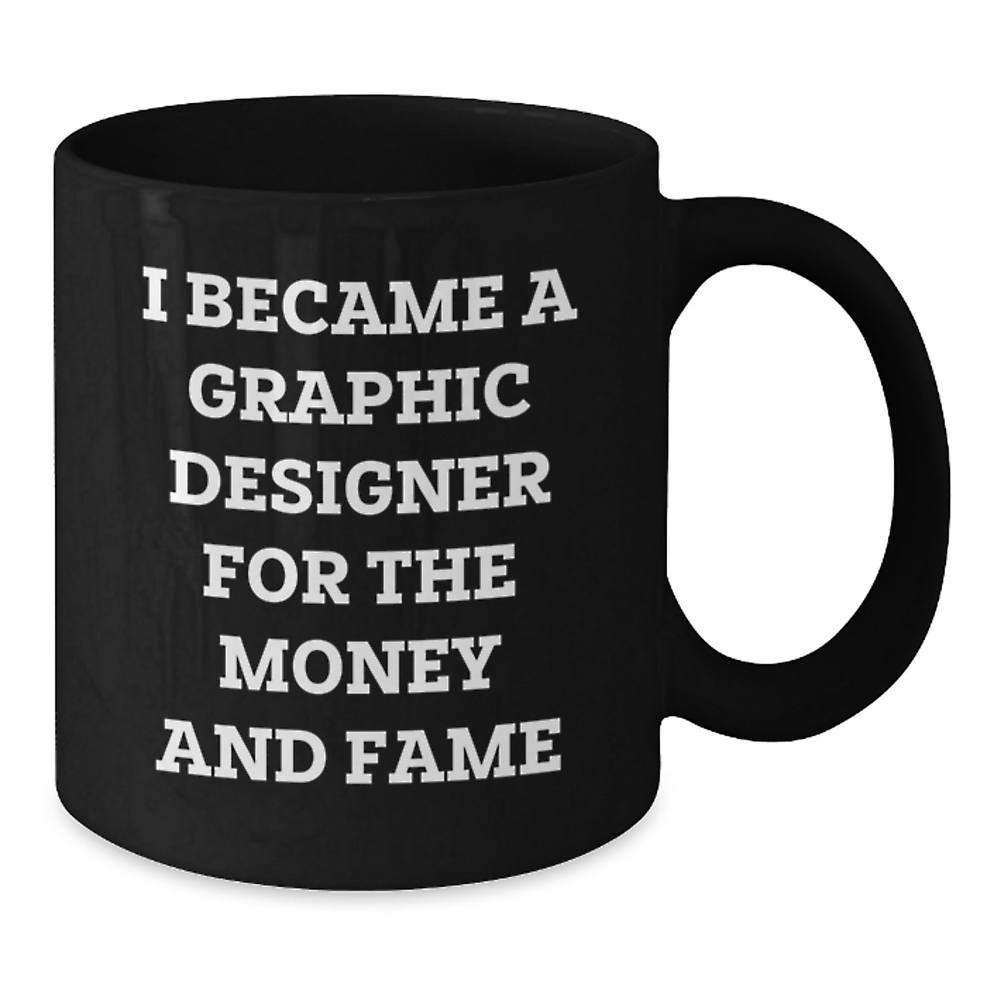 Funny Graphic Designer Humor Gifts from Friends - I Became A Graphic Designer For The Money And Fame Mugs, Unique Christmas Unique Gifts for Graphic Designer Men, Black Coffee Mug for Women - Additional