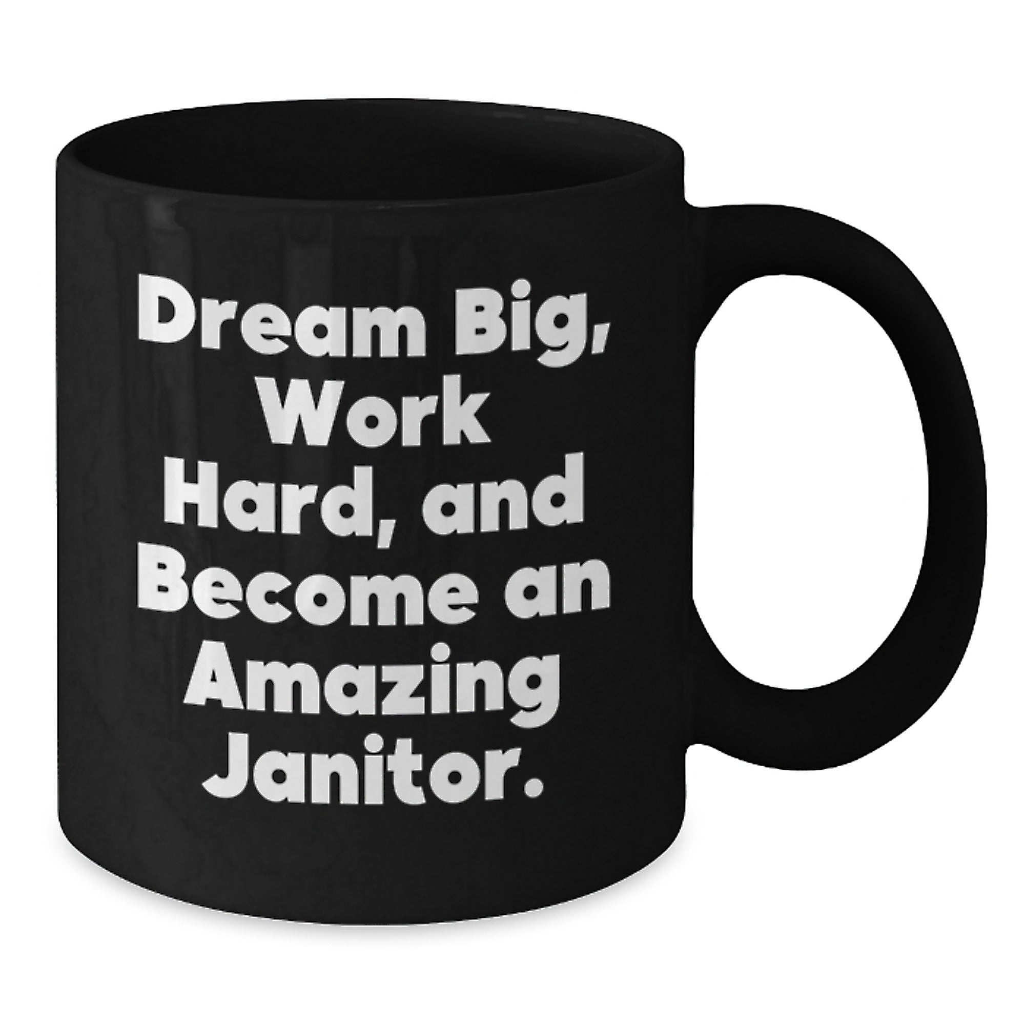 Funny Janitor Gifts for Men, Inspirational Black Coffee Mug, Christmas Unique Presents, Gifts from Family Friends Coworkers - Additional