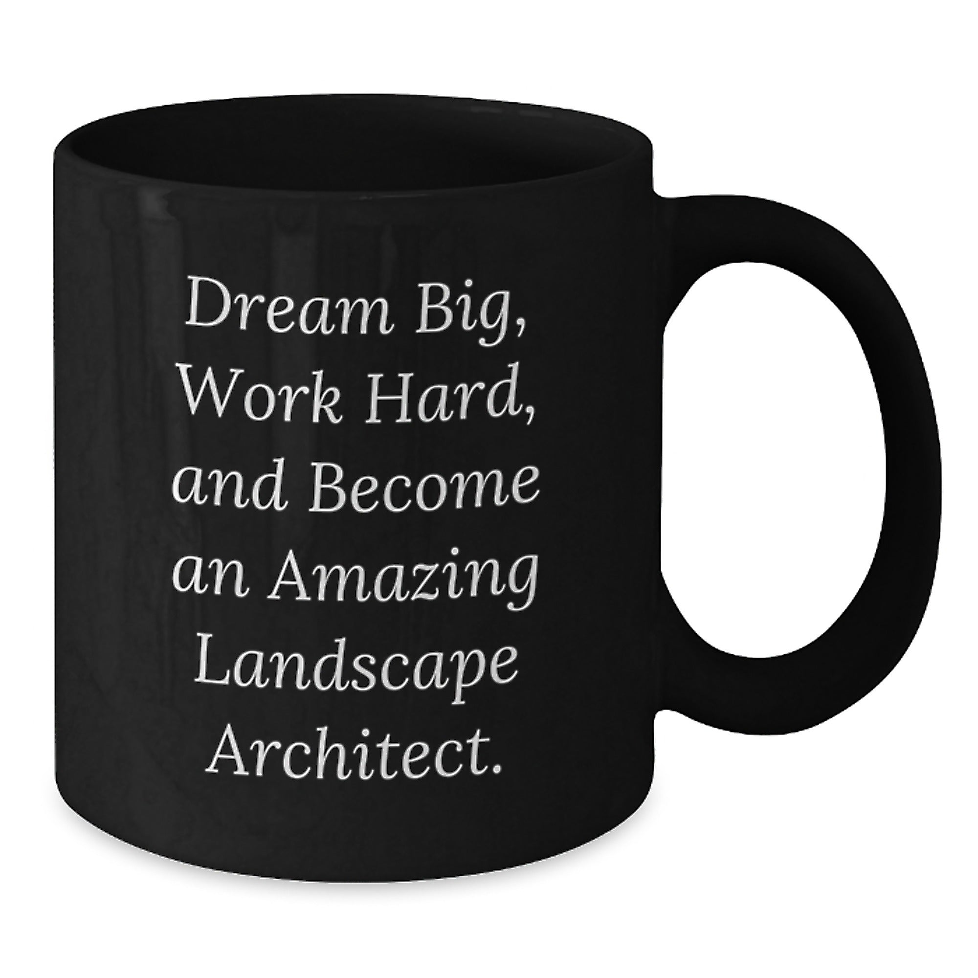 Landscape Architect Gifts from Friends - Inspirational Black Coffee Mug for Men - Dream Big Work Hard Quote Christmas Unique Presents - Additional
