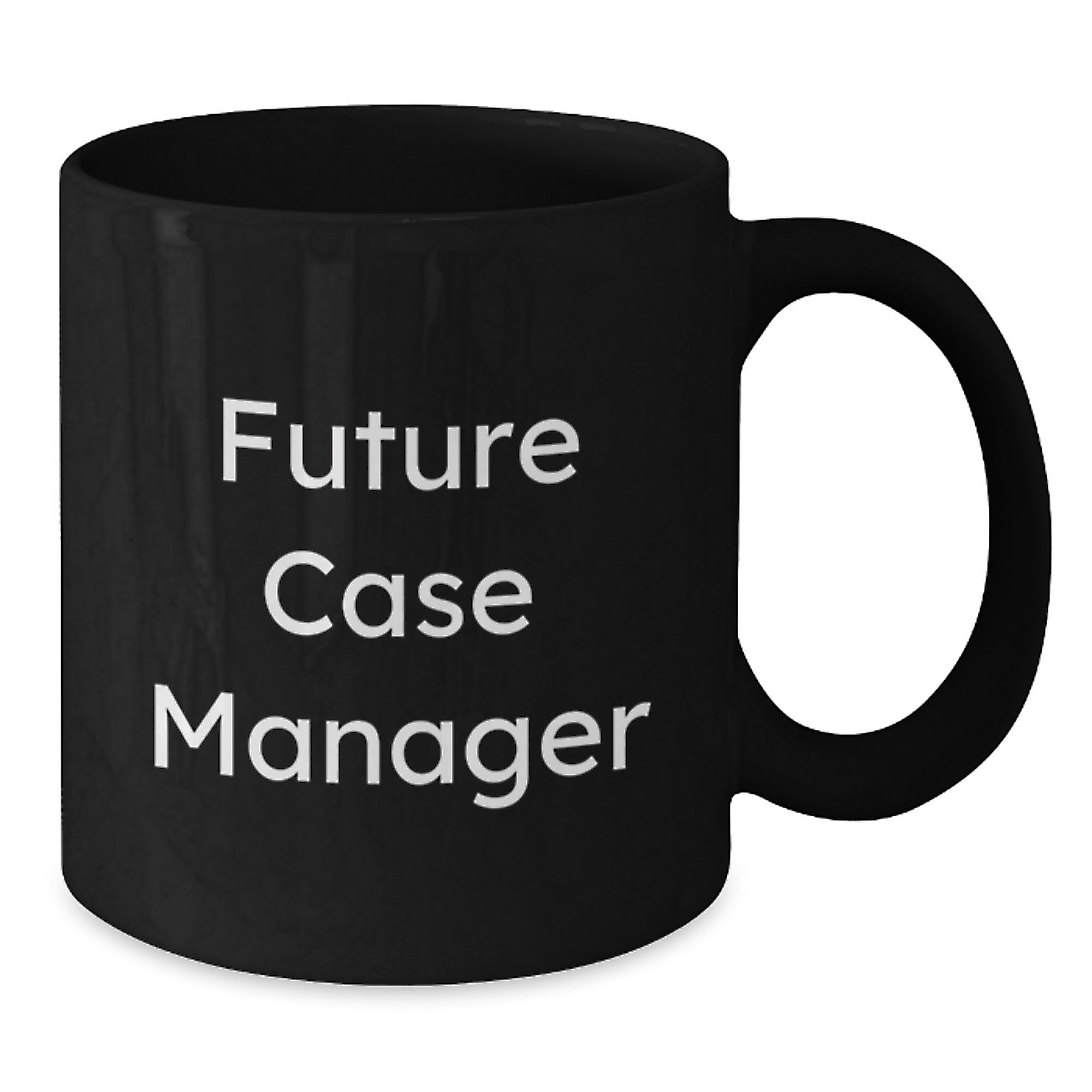 Funny Inspirational Case Manager Gifts for Men from Friends, Black Coffee Mug with Quote 'Future Case Manager', Christmas Unique Presents - Additional
