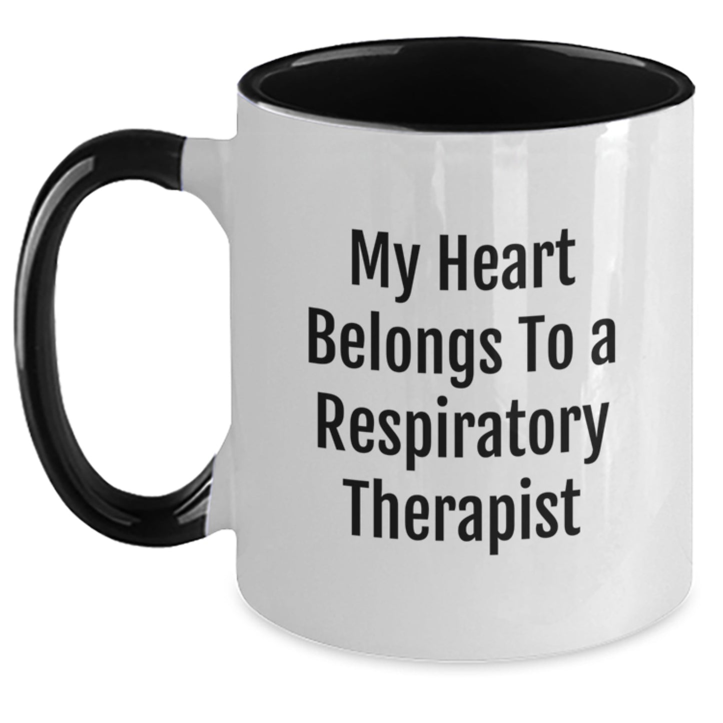 Funny Respiratory Therapist Gifts - My Heart Belongs To A Respiratorist, Two Tone Coffee Mug, Perfect Graduation Gifts from Friends and Family - Main