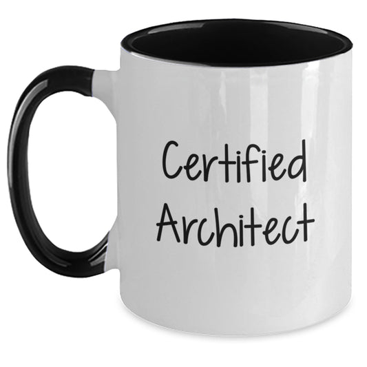 Funny Certified Architect Gifts for Men, Women, or Friends - Inspirational Two Tone Coffee Mug for Graduation - 'May Your Designs Be as Bold as Your Dreams' - Gifts from Family, Coworkers, or Friends - Main