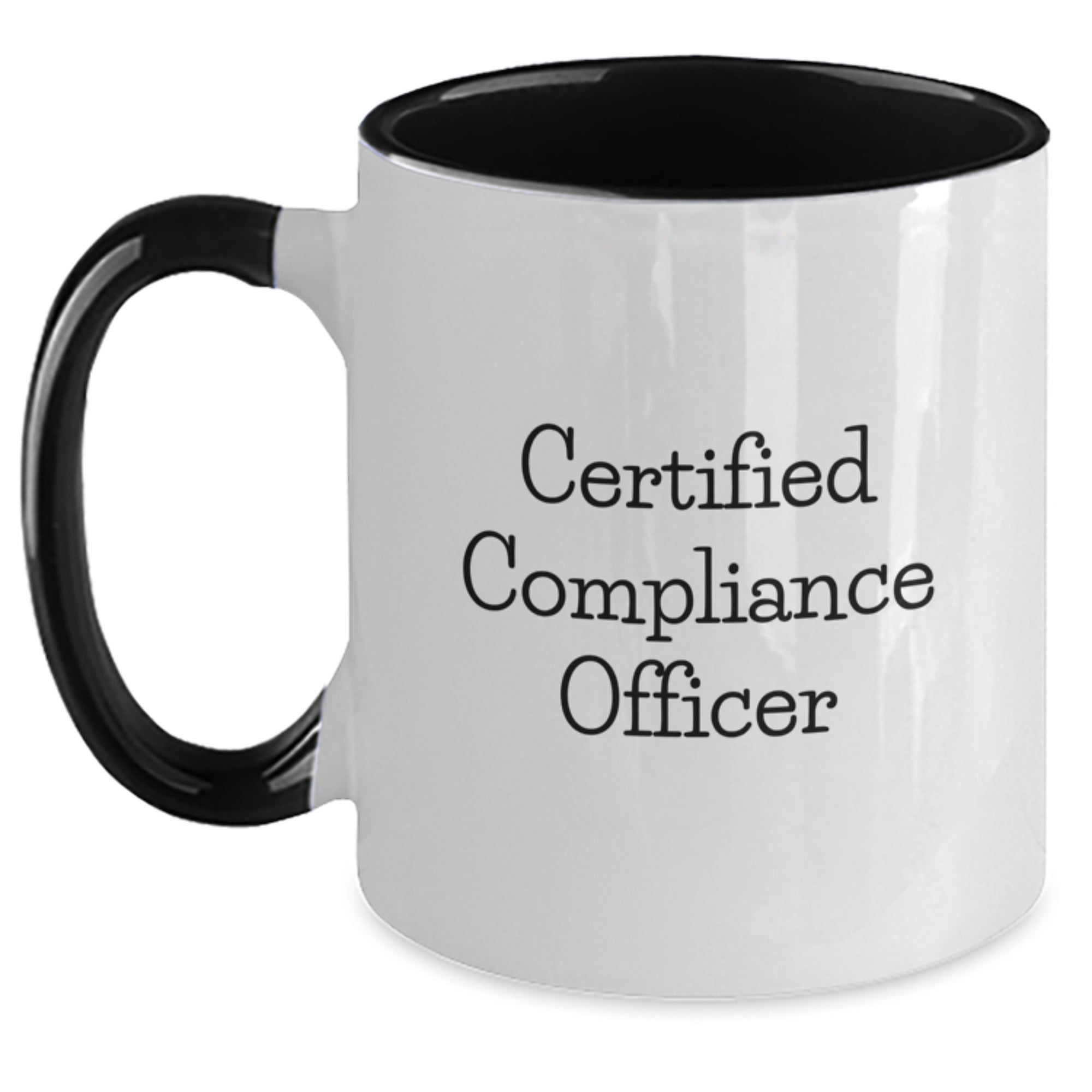 Compliance Officer Gifts from Friends, Unique Two Tone Coffee Mug for Certified Compliance Officer, Funny Birthday Unique Gift - Main