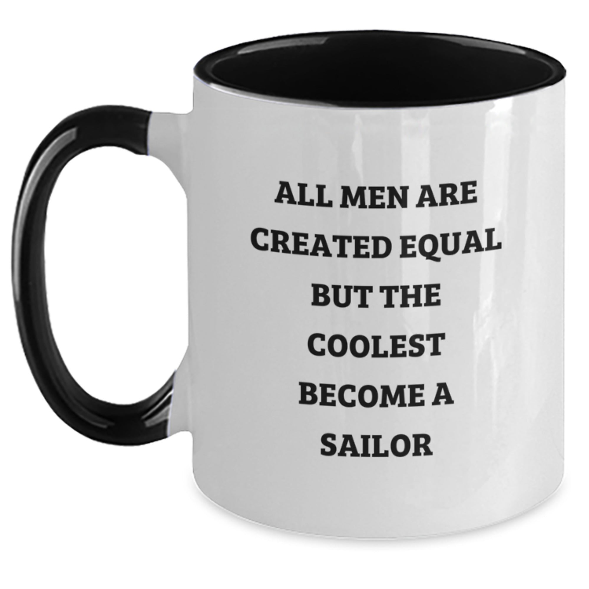 Sailor Keepsake Two Tone Coffee Mug for Him Birthday Gift Black White - Main