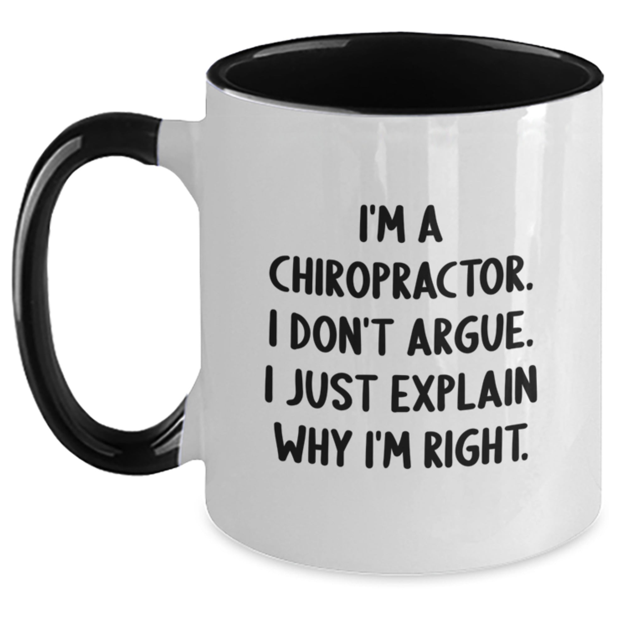 Birthday Gift for Her Chiropractor Two Tone Coffee Mug Present Black & - Main