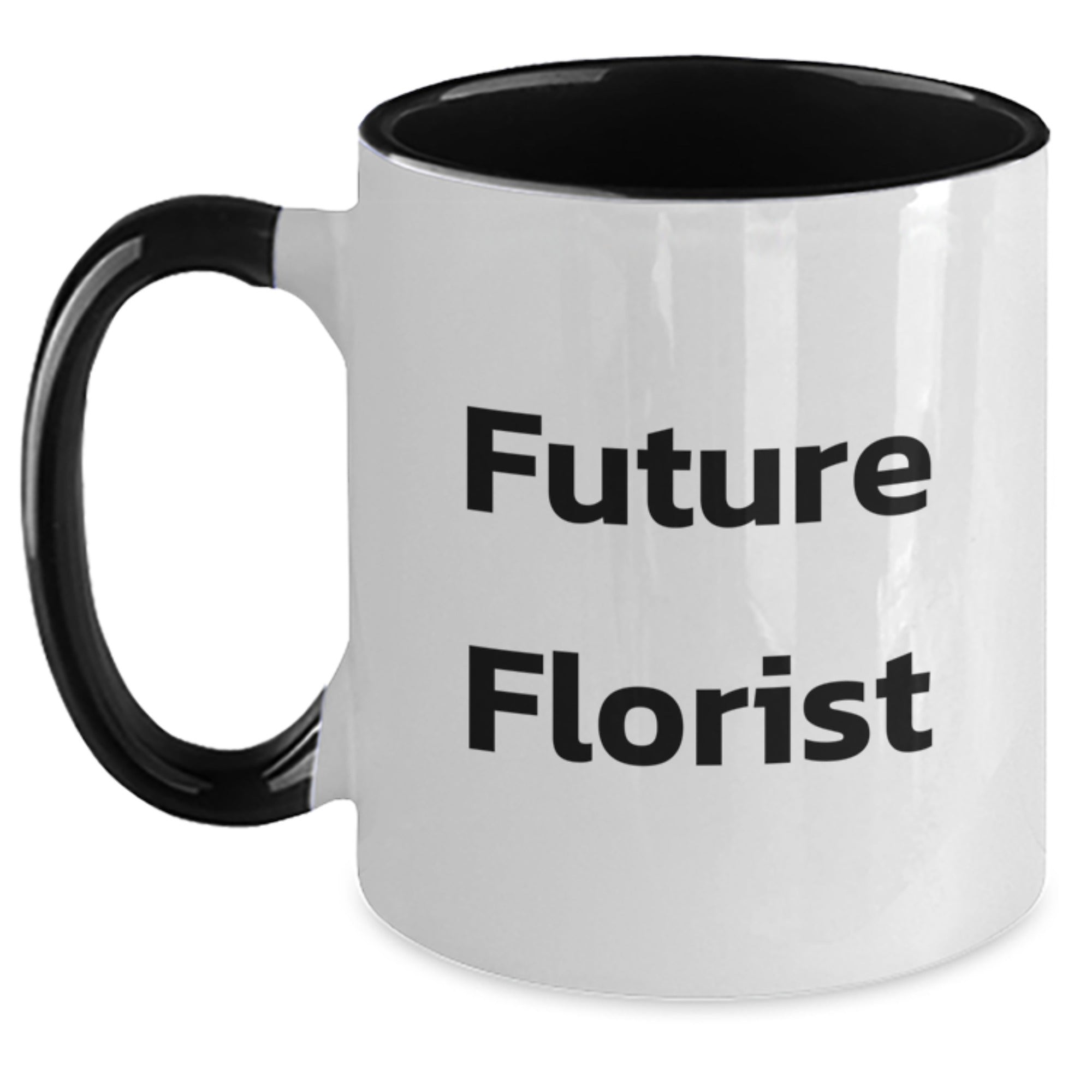 Funny Florist Gifts, Inspirational Future Florist Birthday Unique Gifts from Friends, Two Tone Coffee Mug 'Future Florist' Quote, Gifts for Florist - Main