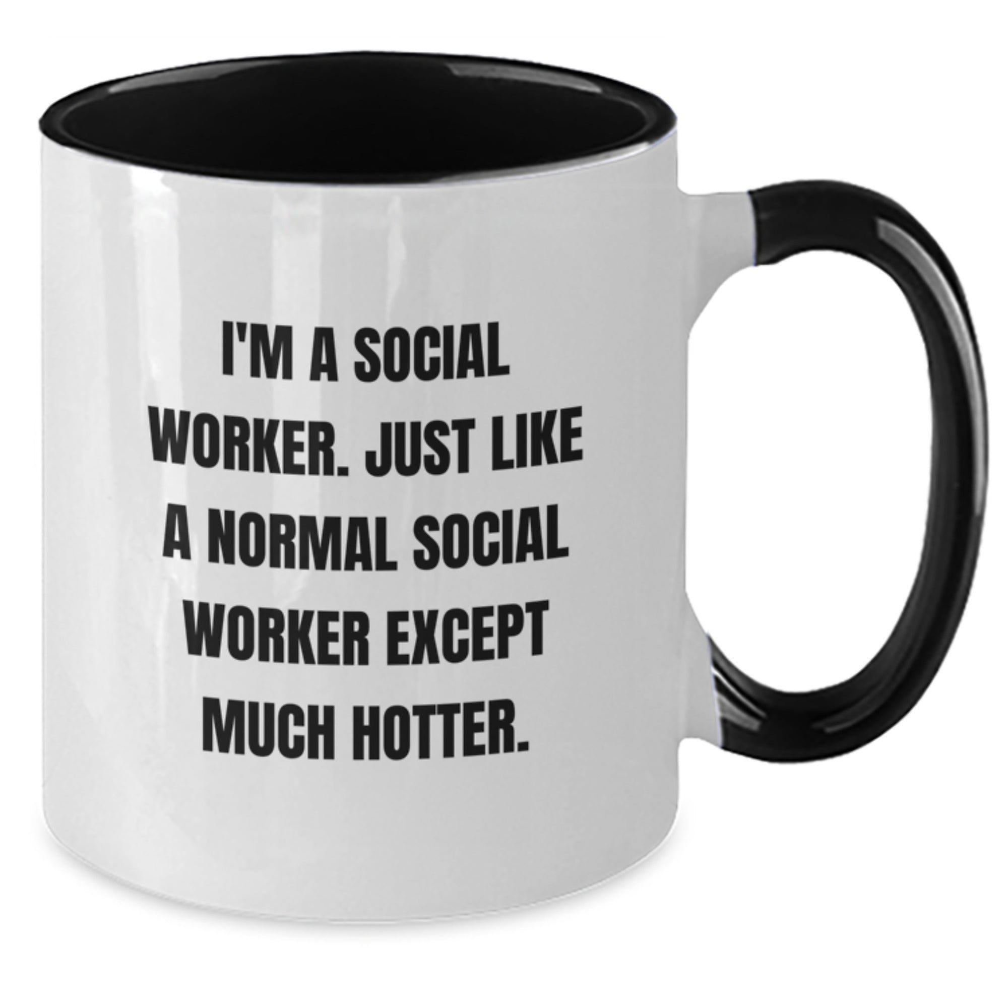 Social Worker Two Tone Mug Idea Birthday Gift for Coworkers Black - Additional