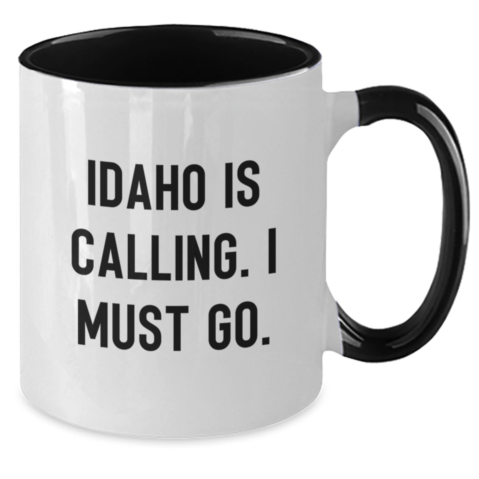 Funny Idaho Gifts Unique Two Tone Coffee Mugs from Friends for Men and Women - Idaho Is Calling. I Must Go. - Additional