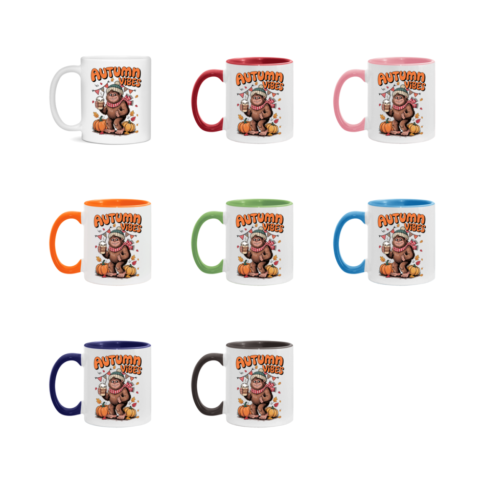 In Love With Fall Coffee Mug, Cozy Cute Autumn Coffee Cup, 11Oz Or 15Oz White Ceramic Mug