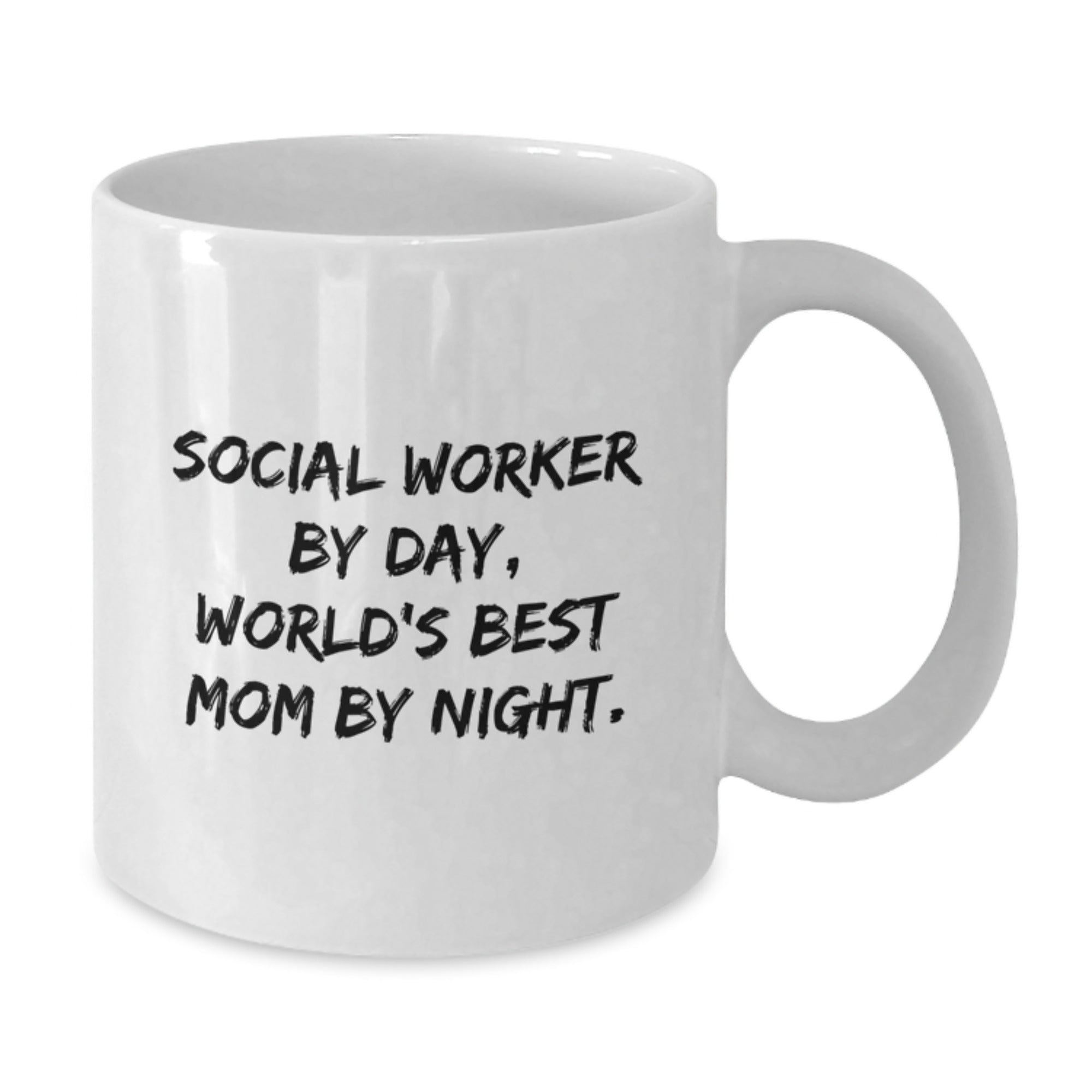 Funny Social Worker Gifts, Social Worker White Coffee Mug, World's Best Mom By Night, Graduation Unique Gifts from Mom to Social Worker - Additional