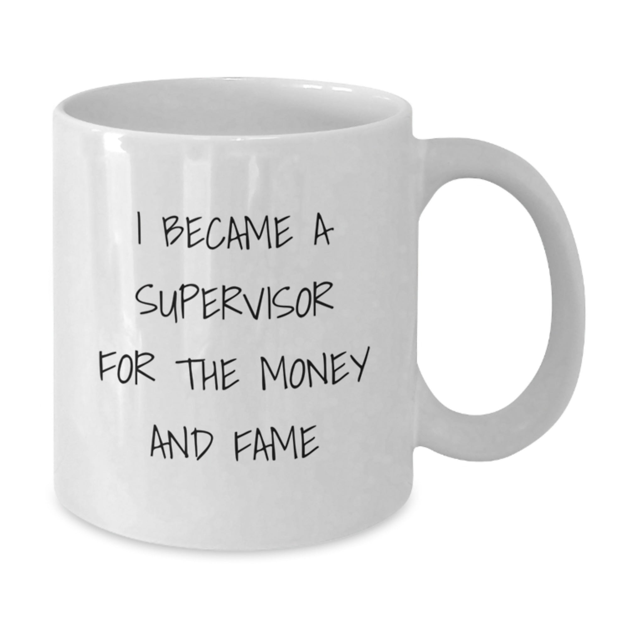 Funny Supervisor Gifts for Men from Friends - White Coffee Mug I Became A Supervisor For The Money And Fame - Additional
