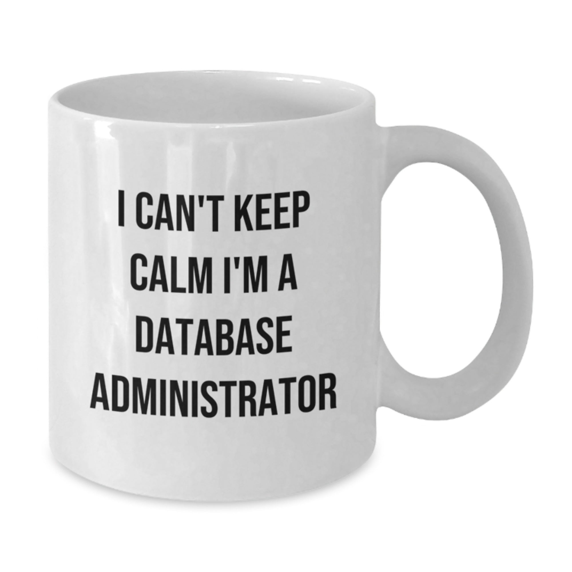 Funny I Can't Keep Calm I'm A Database Administrator Gifts from Friends and Family for Graduation Unique White Coffee Mug, Ceramic, Microwave and Dishwasher Safe - Additional