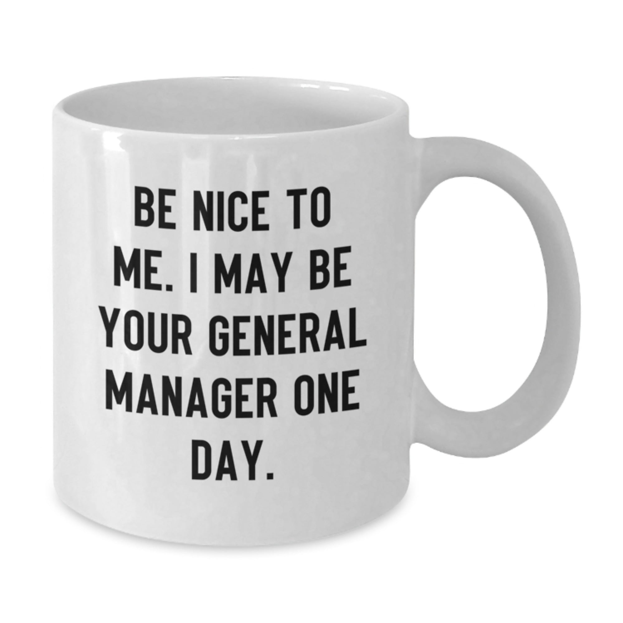 Funny General Manager Gifts from Friends Unique White Coffee Mugs Be Nice To Me I May Be Your General Manager One Day for Graduation - Additional