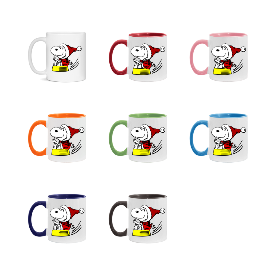 Peanuts Gang Christmas Mug, Snoopy Charlie Brown Holiday Coffee Cup, Ceramic Christmas Mug 11Oz Or 15Oz