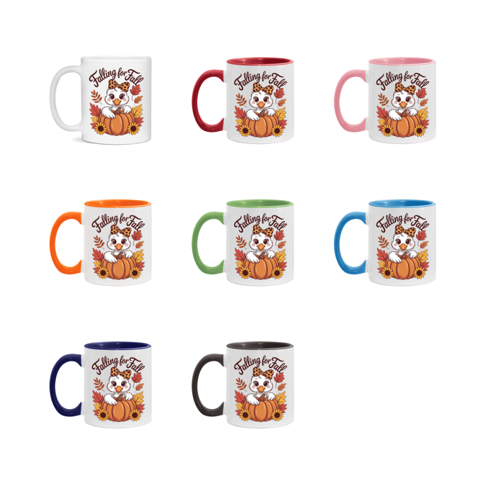 In Love With Fall Coffee Mug, Cozy Cute Autumn Coffee Cup, 11Oz Or 15Oz White Ceramic Mug