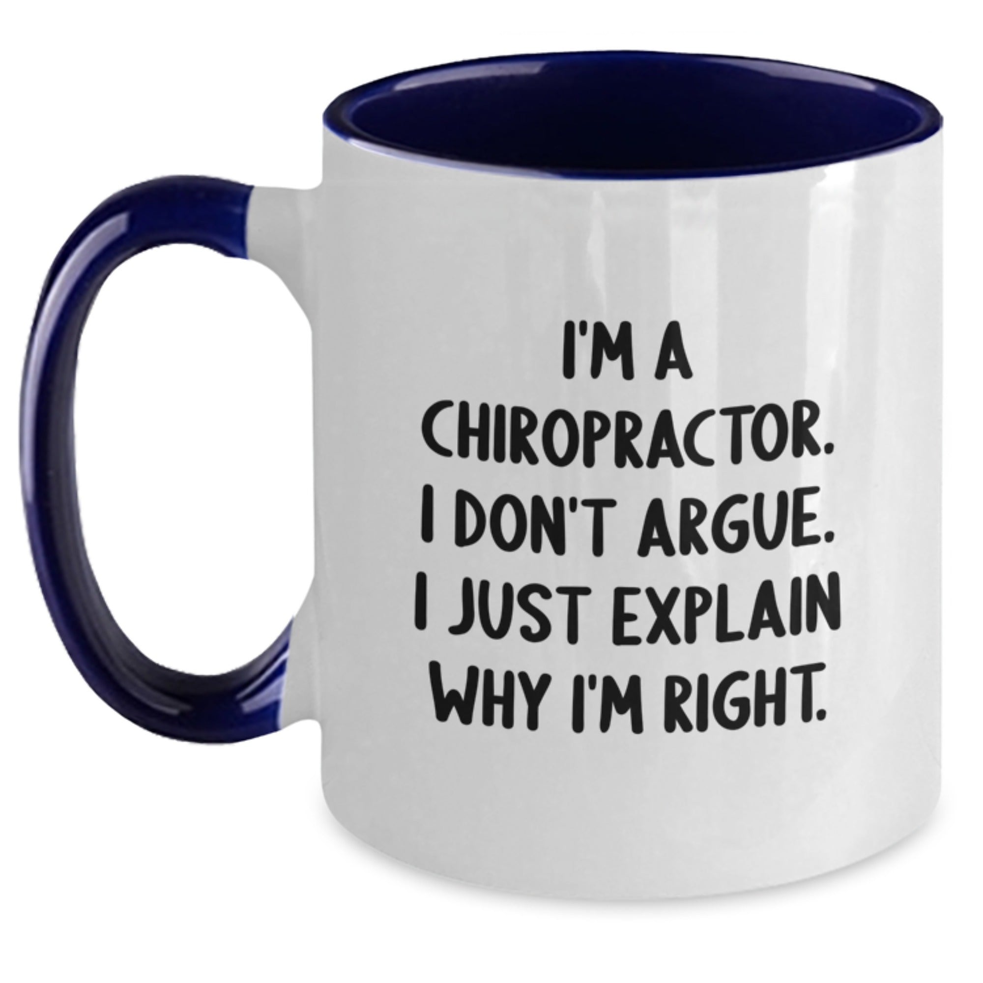Birthday Gift for Her Chiropractor Two Tone Coffee Mug Present Black & - Main