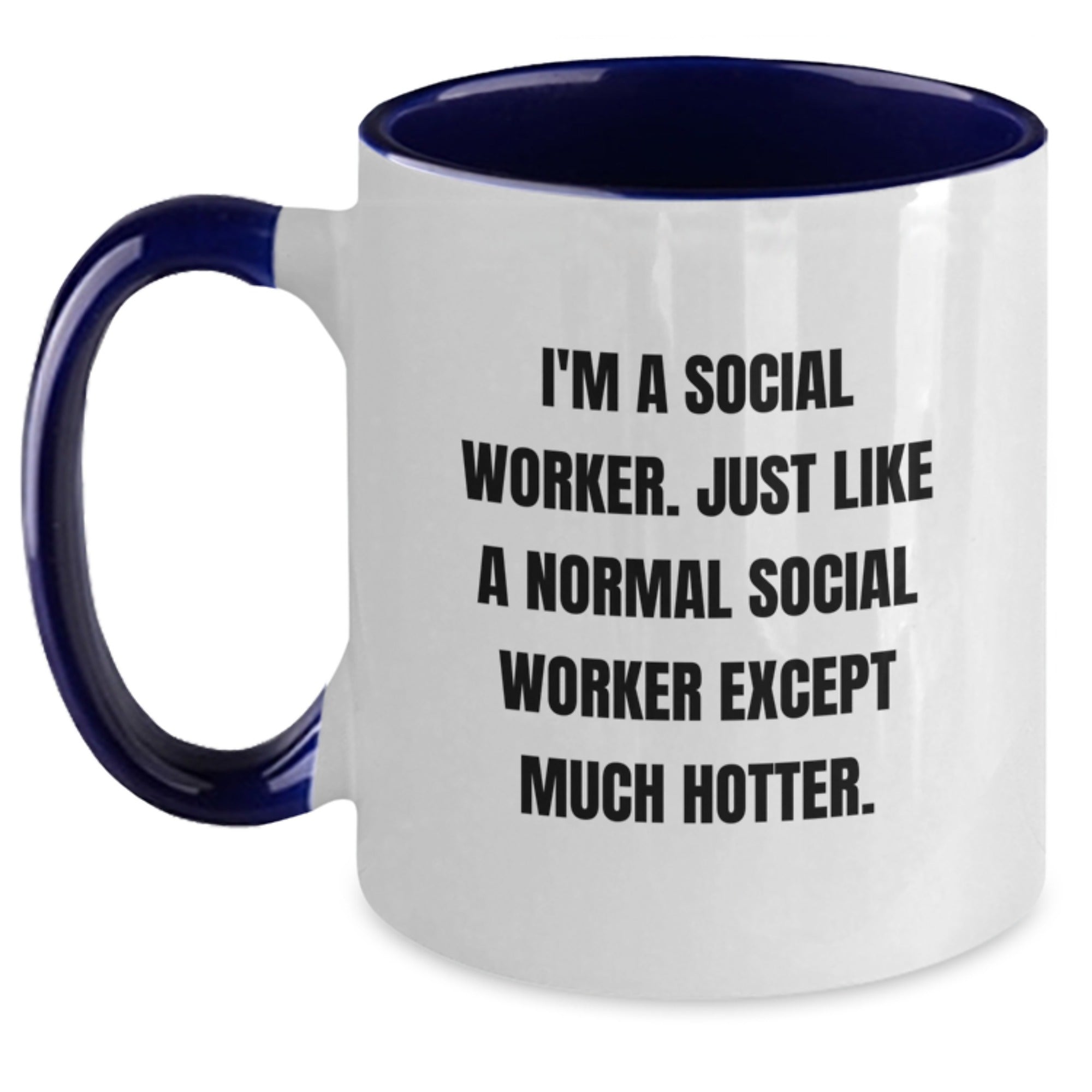 Social Worker Two Tone Mug Idea Birthday Gift for Coworkers Black - Main