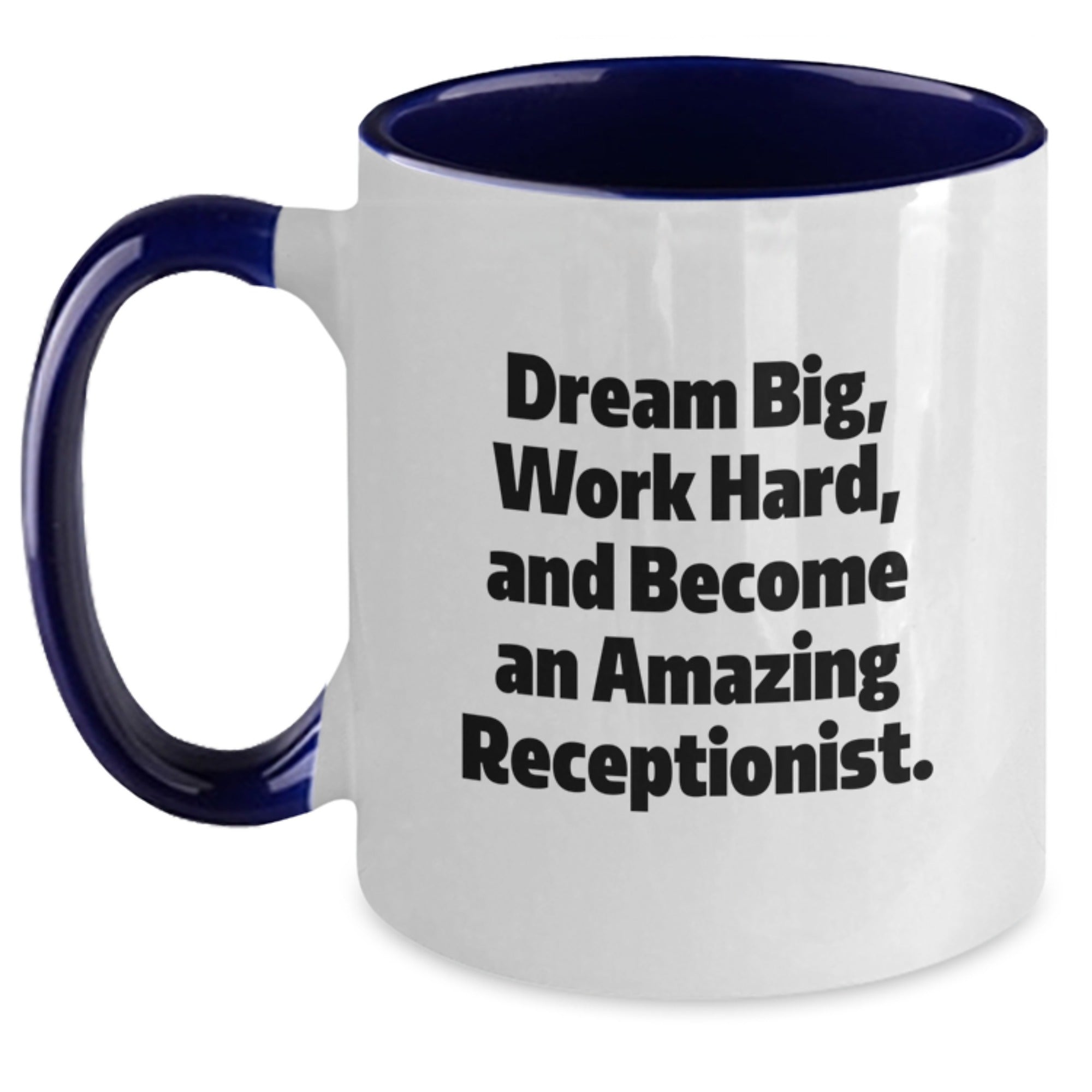 Funny Inspirational Two Tone Coffee Mugs Gifts from Friends to Receptionist at Christmas - Main