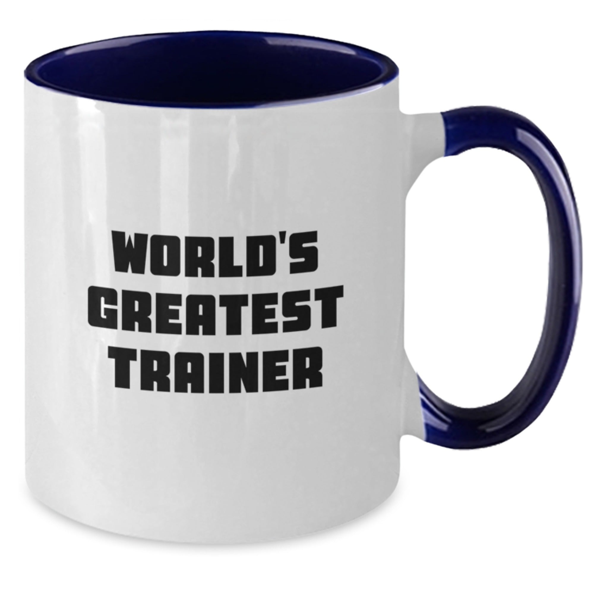Funny Trainer Gifts from Friends, World's Greatest Trainer Two Tone Coffee Mug for Men - Graduation Unique Gifts - Additional