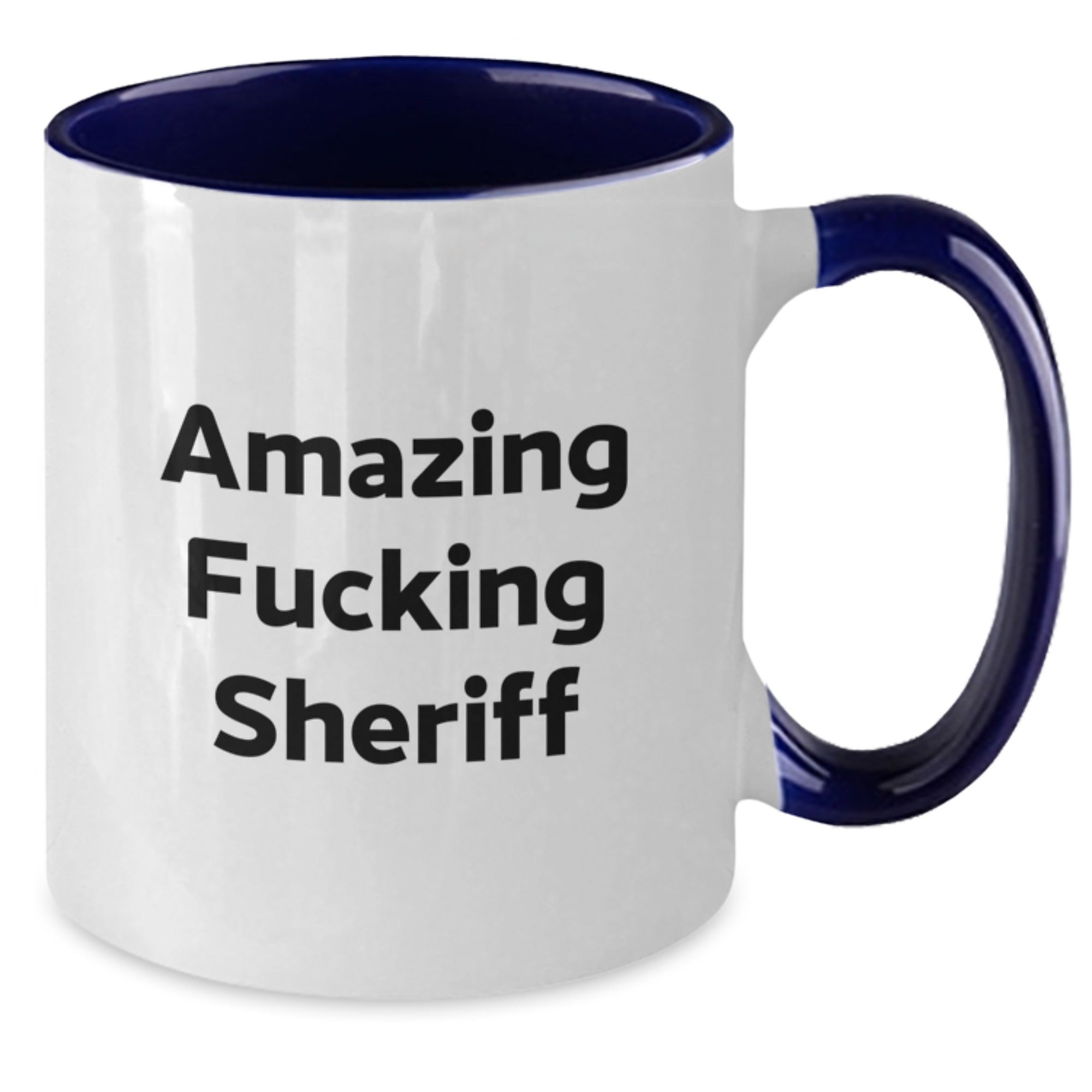 Funny Sheriff Gifts for Men, Women, and Sheriff Lovers - Unique Two Tone Coffee Mugs with Amazing F--king Sheriff Quote, Gifts from Family and Friends for Christmas - Additional