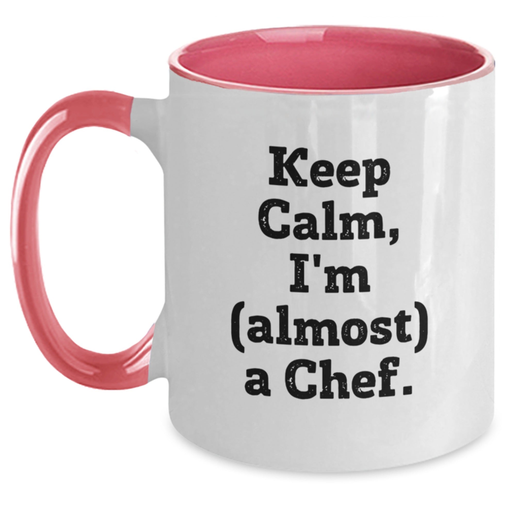 Funny Two Tone Coffee Mug, Gifts for Chef, Keep Calm I'm Almost A Chef, Christmas Unique Gifts from Family - Main