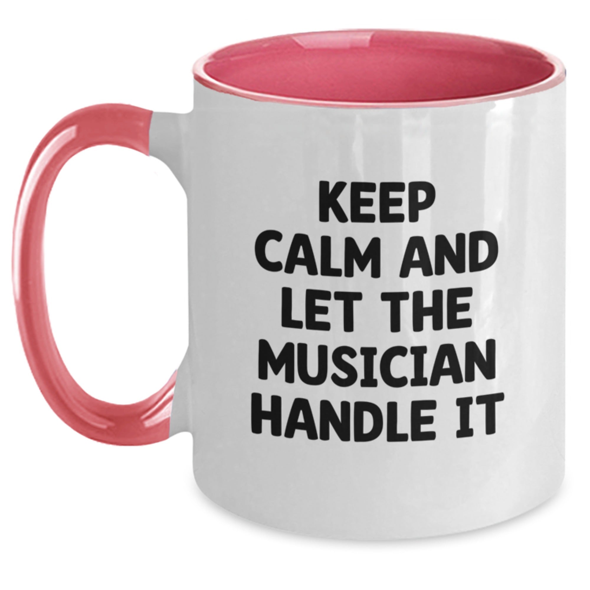 Funny Musician Gifts from Friends and Family - Keep Calm And Let The Musician Handle It Two Tone Coffee Mug for Musician Graduation - Main
