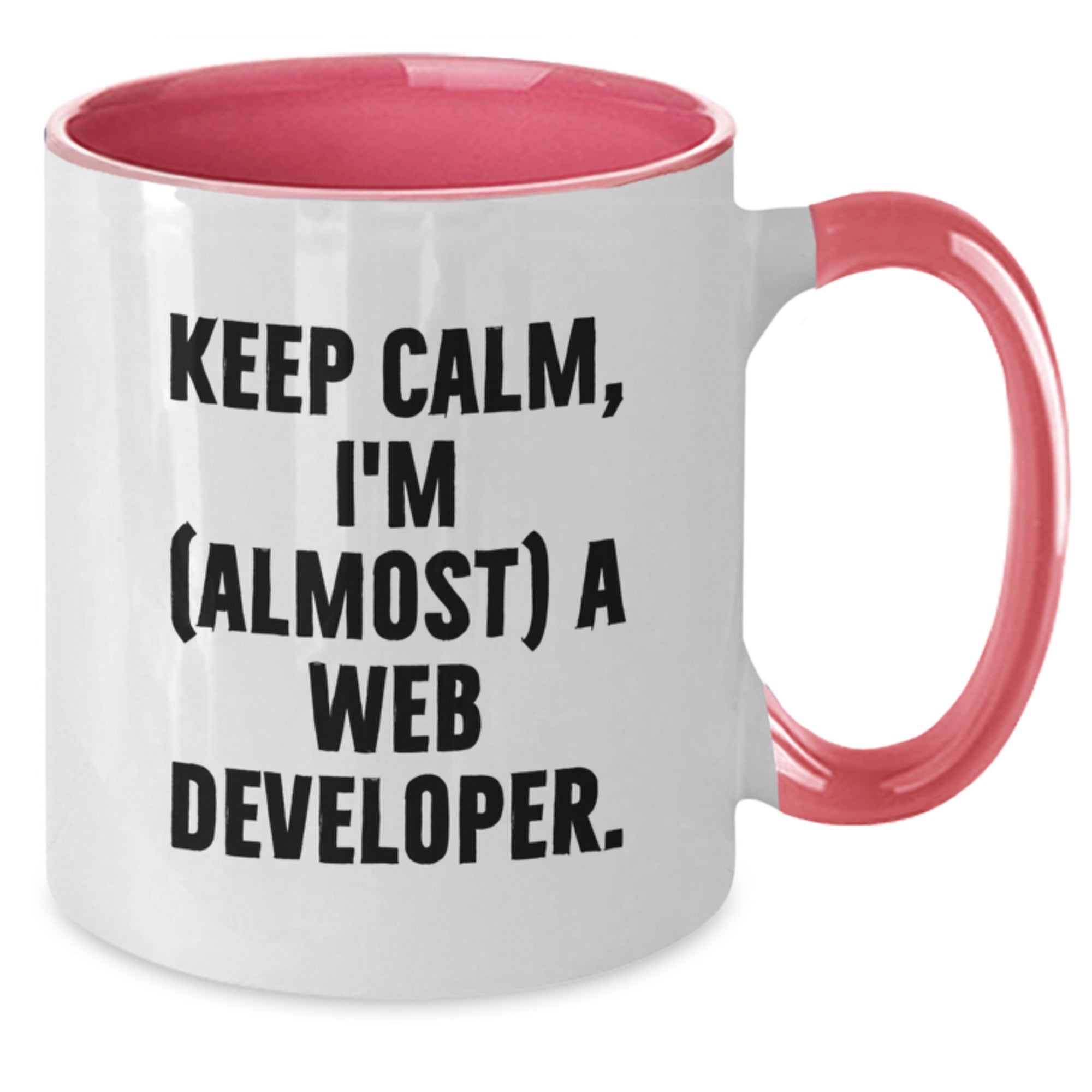 Funny Web Developer Christmas Unique Gifts from Friends Two Tone Coffee Mugs Keep Calm I'm (almost) A Web Developer for Men Women Coworkers Family - Additional