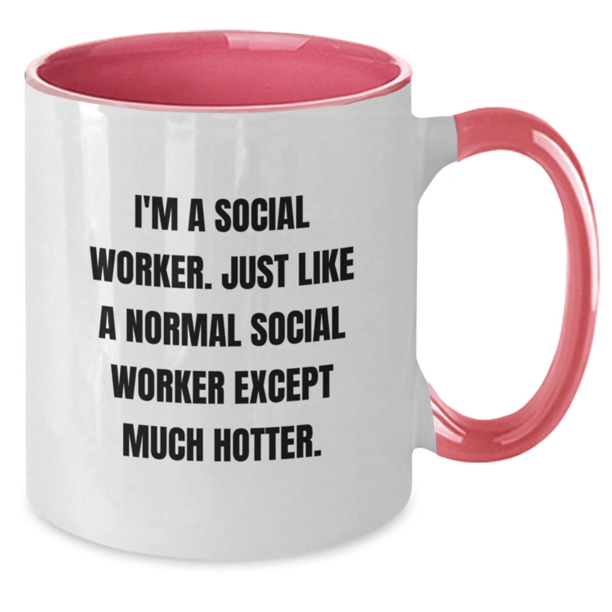 Social Worker Two Tone Mug Idea Birthday Gift for Coworkers Black - Additional