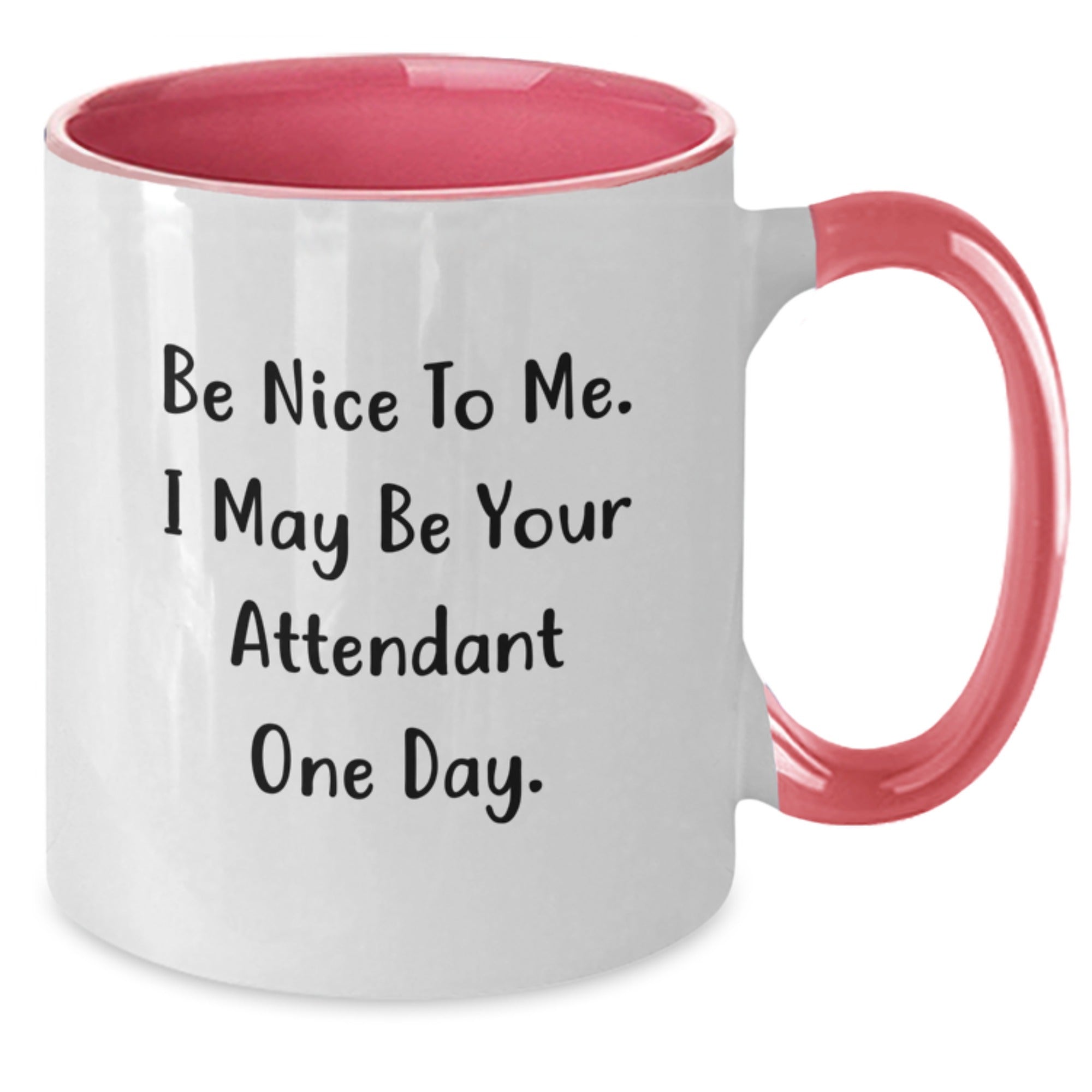 Funny Attendant Gifts from Friends, Christmas Unique Gifts for Attendant, Two Tone Coffee Mug with Be 'Nice To Me' Quote - Additional