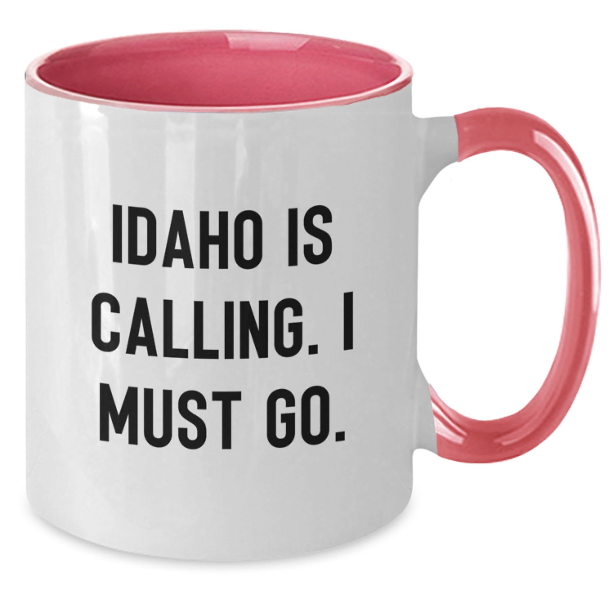 Funny Idaho Gifts Unique Two Tone Coffee Mugs from Friends for Men and Women - Idaho Is Calling. I Must Go. - Additional