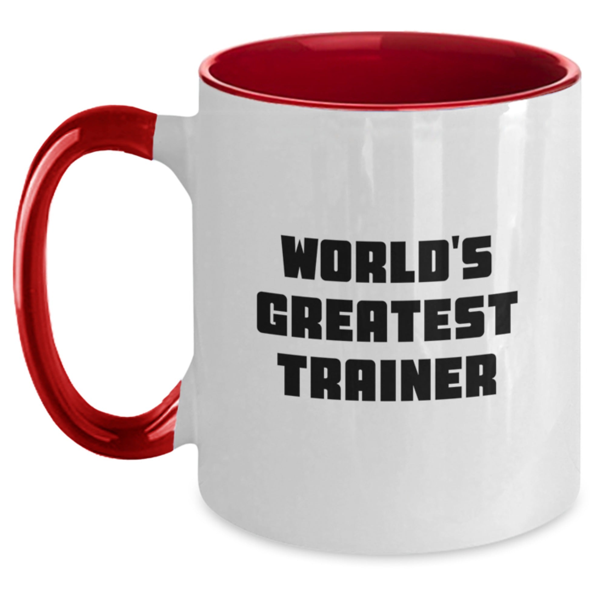 Funny Trainer Gifts from Friends, World's Greatest Trainer Two Tone Coffee Mug for Men - Graduation Unique Gifts - Main