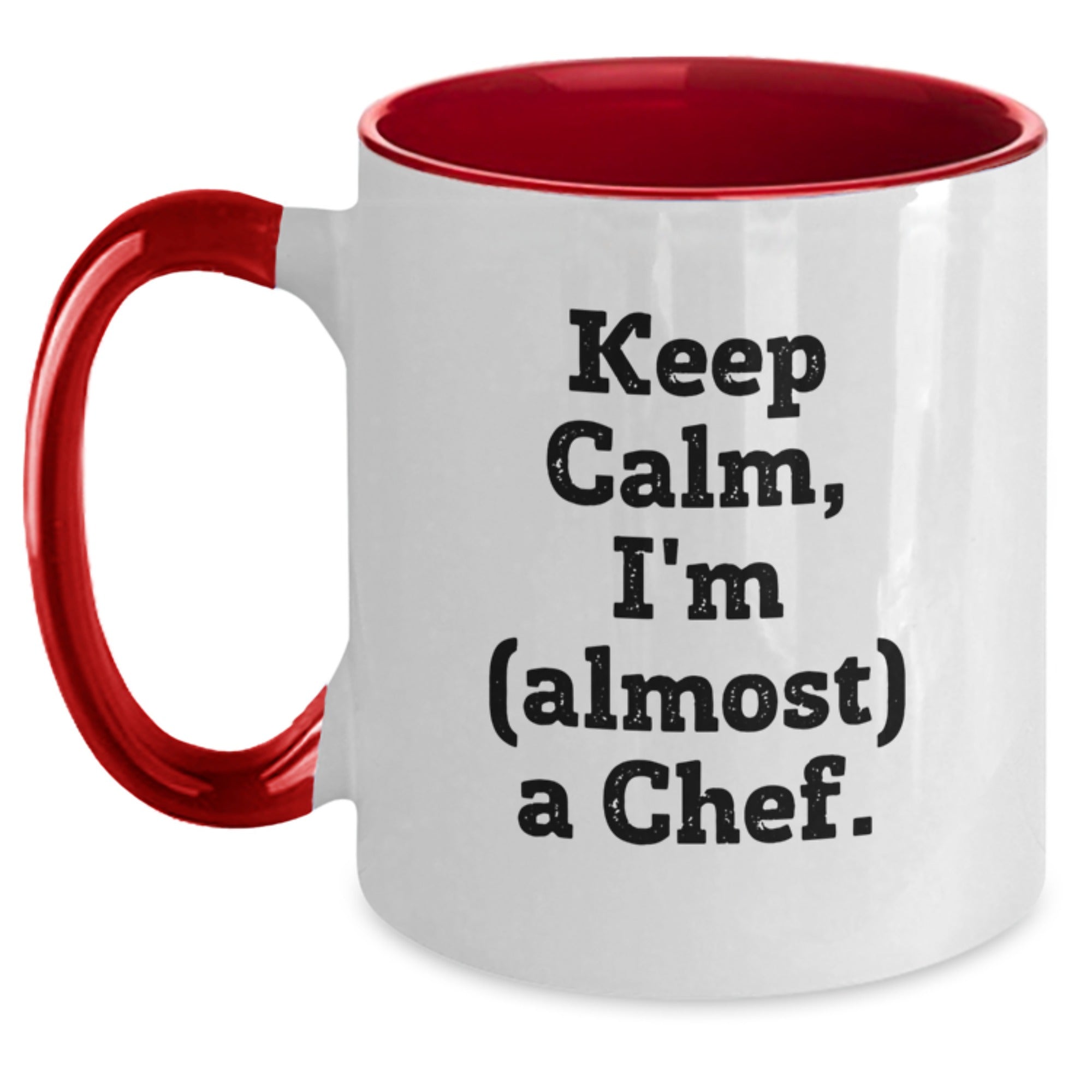Funny Two Tone Coffee Mug, Gifts for Chef, Keep Calm I'm Almost A Chef, Christmas Unique Gifts from Family - Main