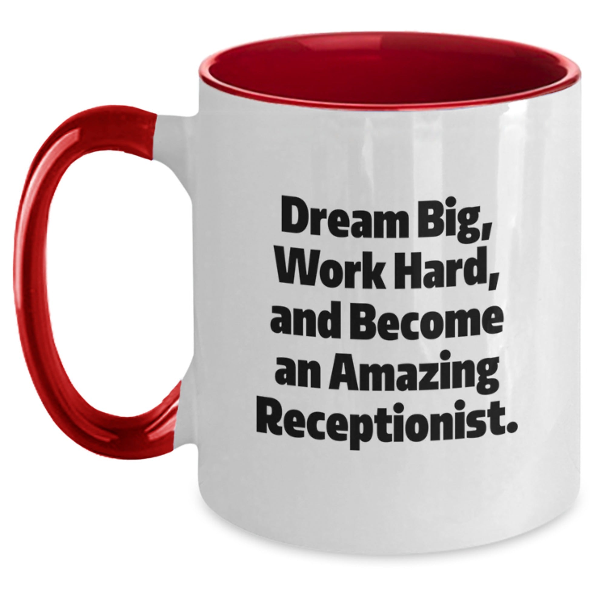 Funny Inspirational Two Tone Coffee Mugs Gifts from Friends to Receptionist at Christmas - Main