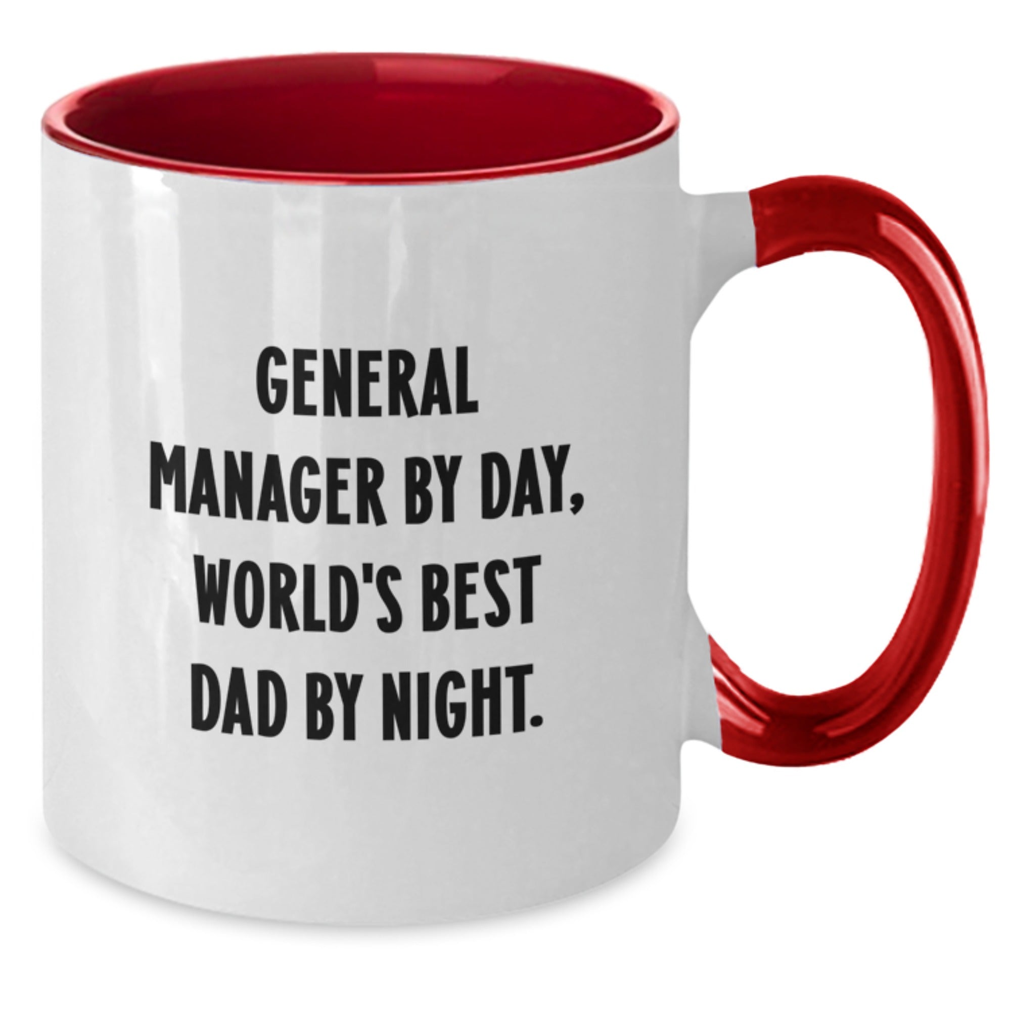 Funny General Manager Gifts for Him from Coworkers, Unique Graduation Mugs for Men, World's Best Dad Quote, Two Tone Coffee Mug - Additional
